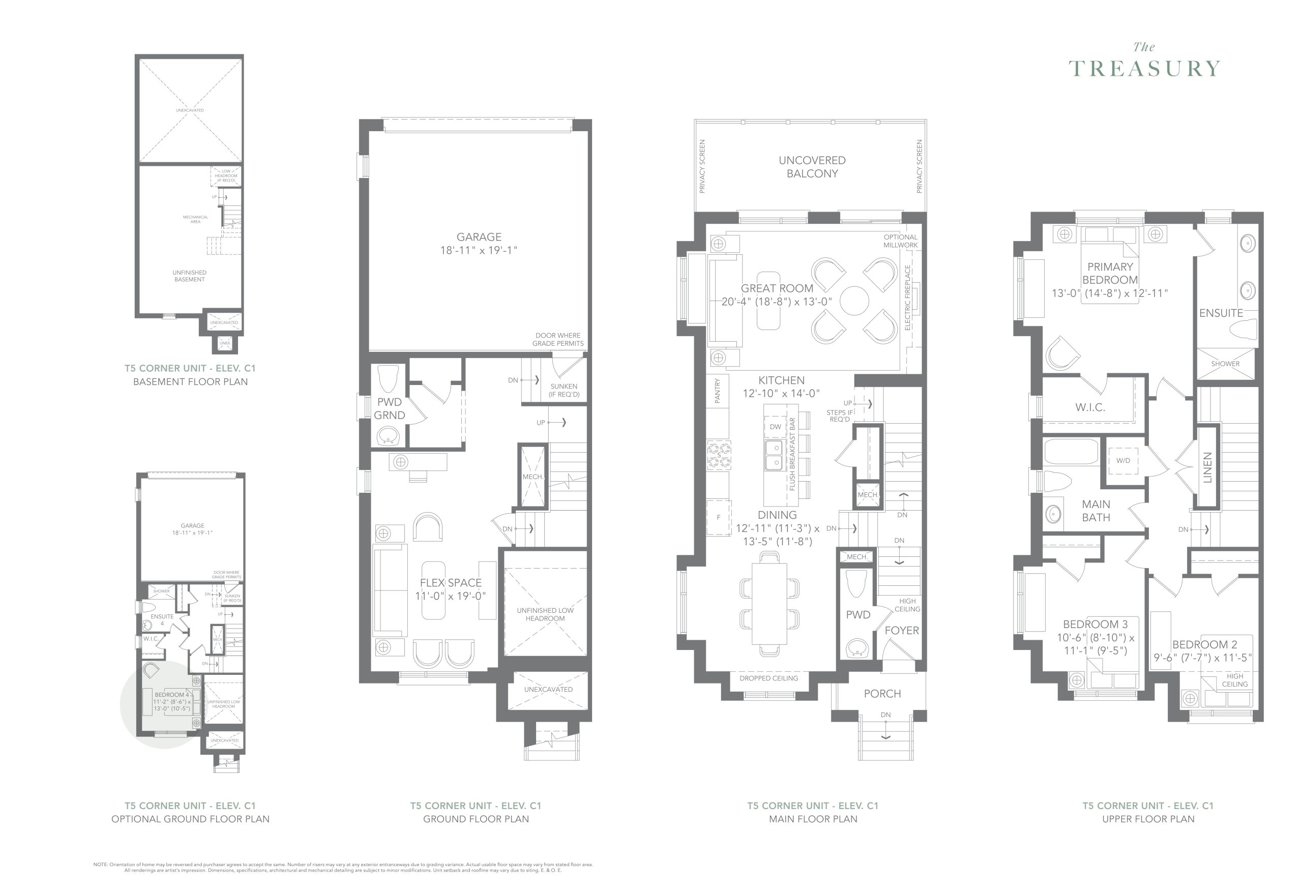 Montrose T5 Corner Elev. C1 floor plan