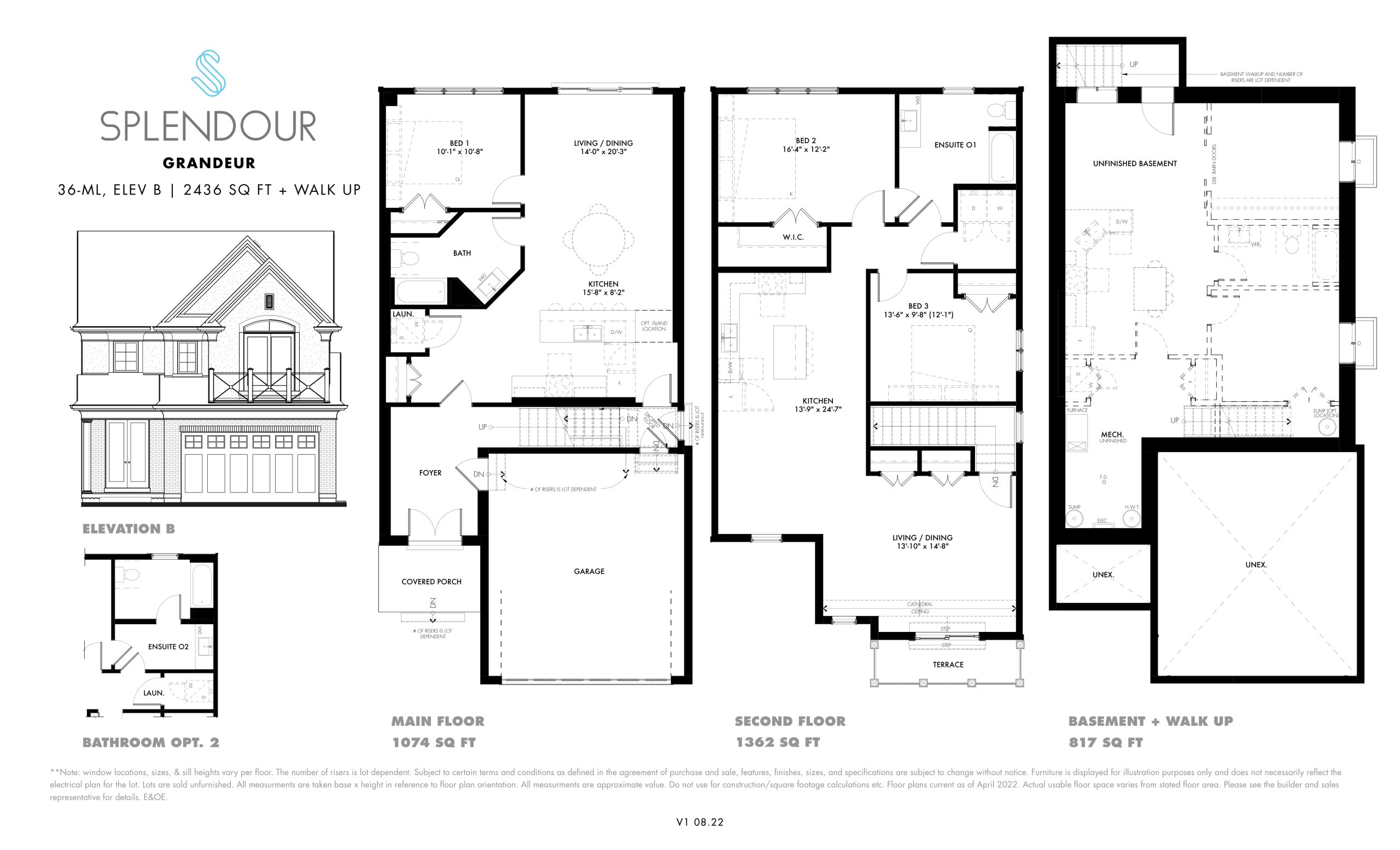 Grandeur (Elev B) + Walk up floor plan