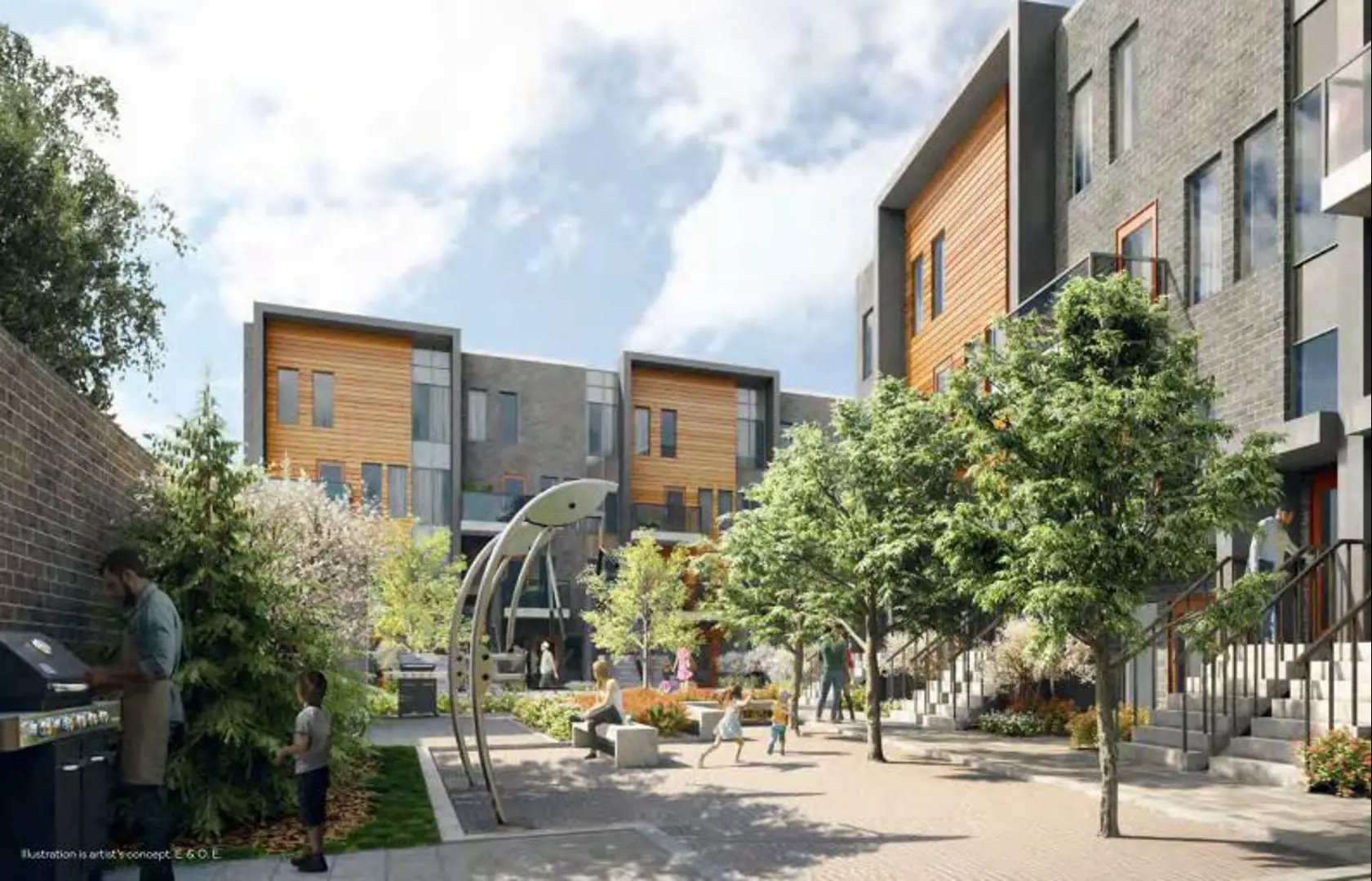 4Hundred East Mall Stacked Town in Toronto — rendering 4