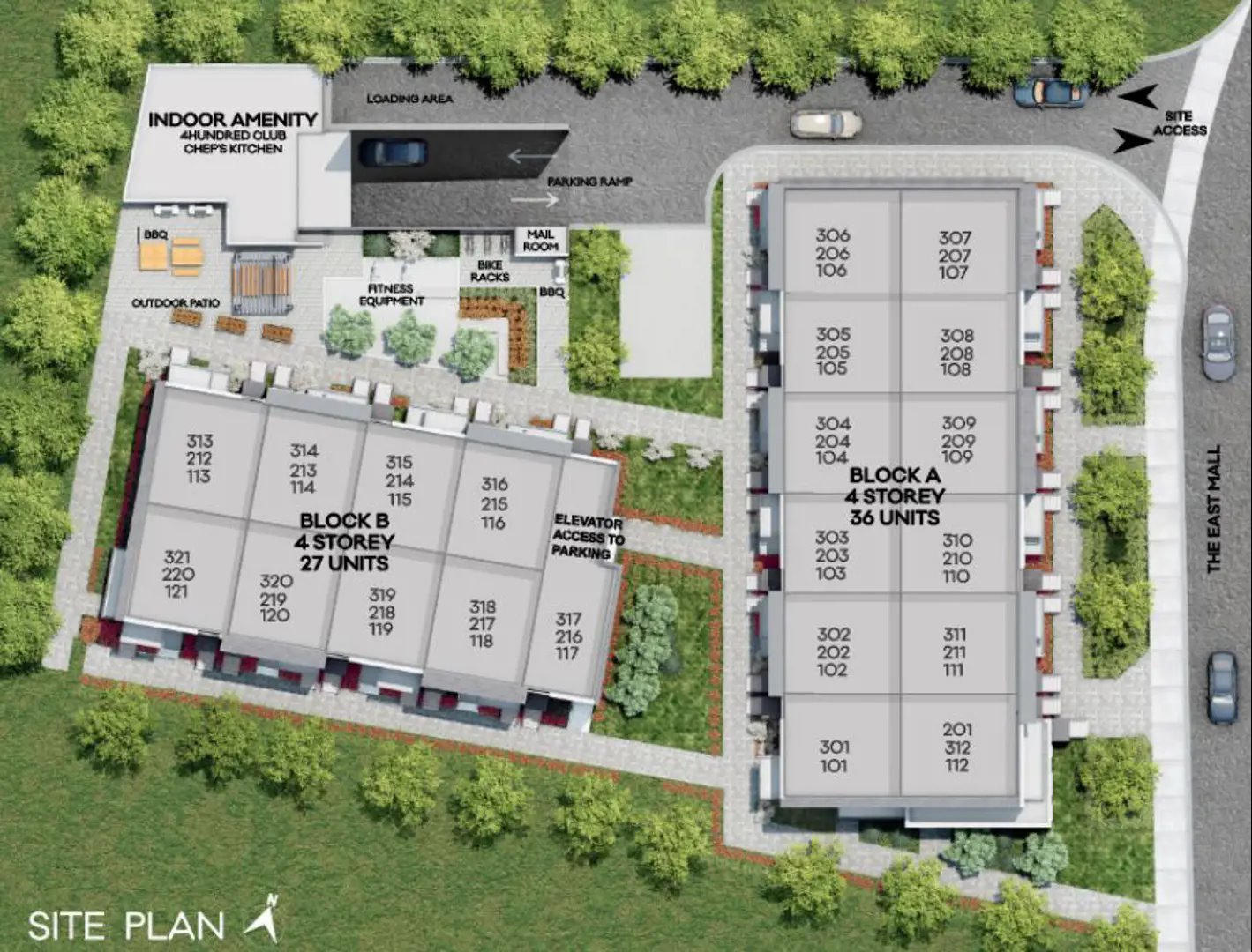4Hundred East Mall Stacked Town in Toronto — rendering 9