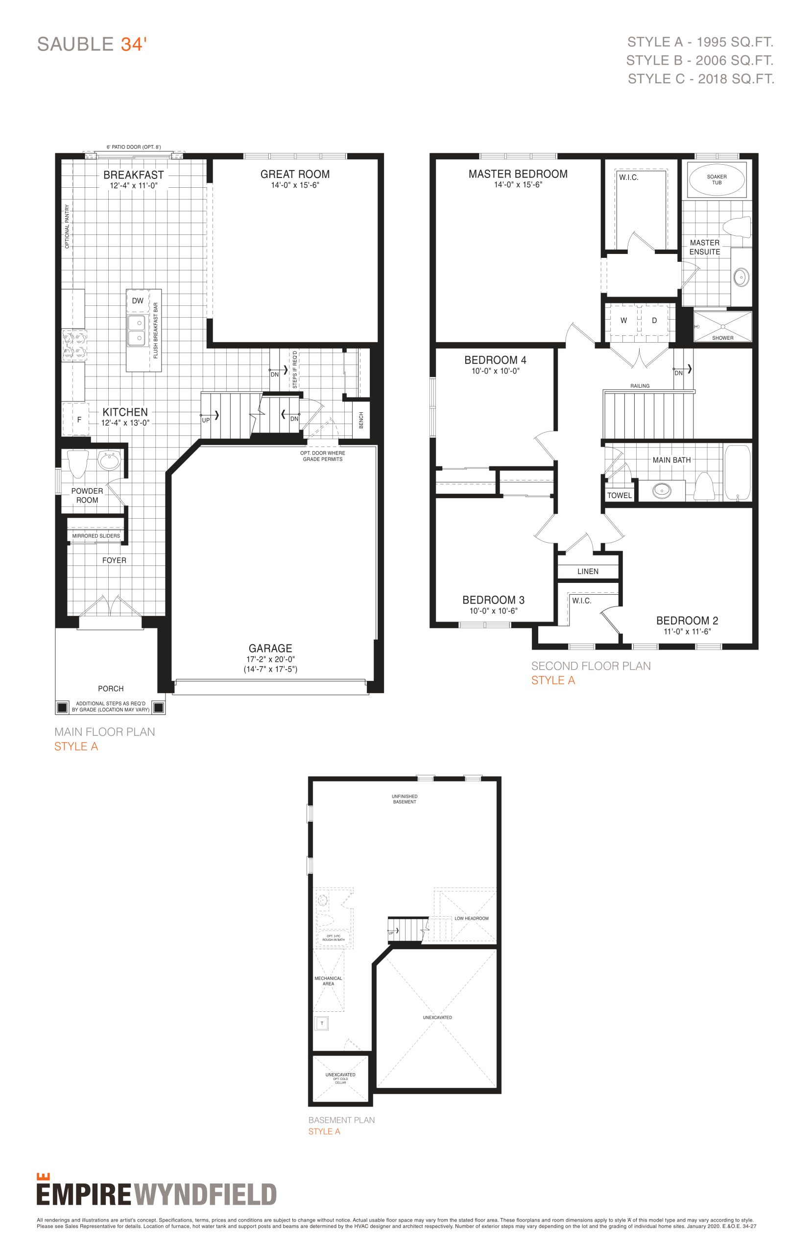 Sauble 34' floor plan