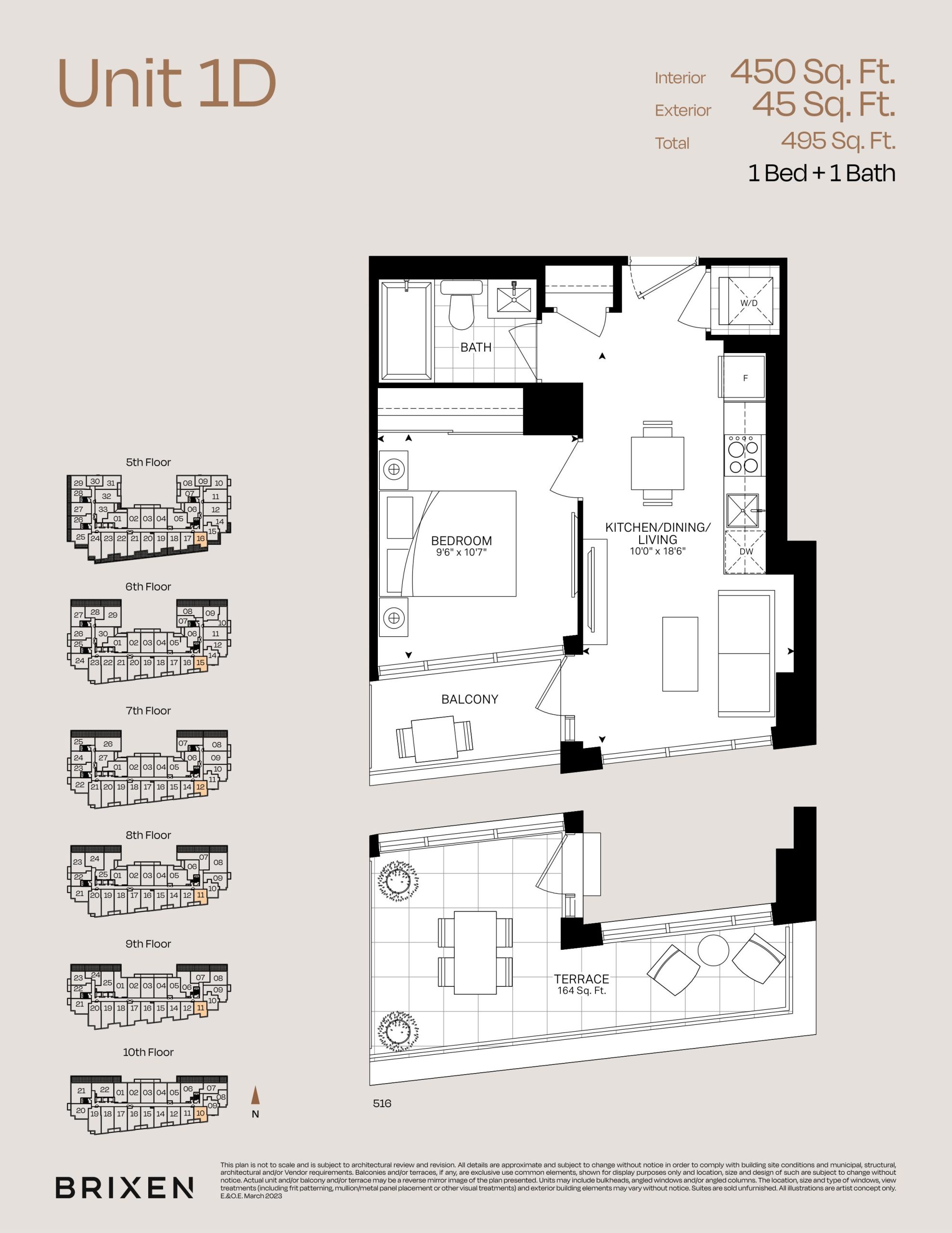 Unit 1D floor plan