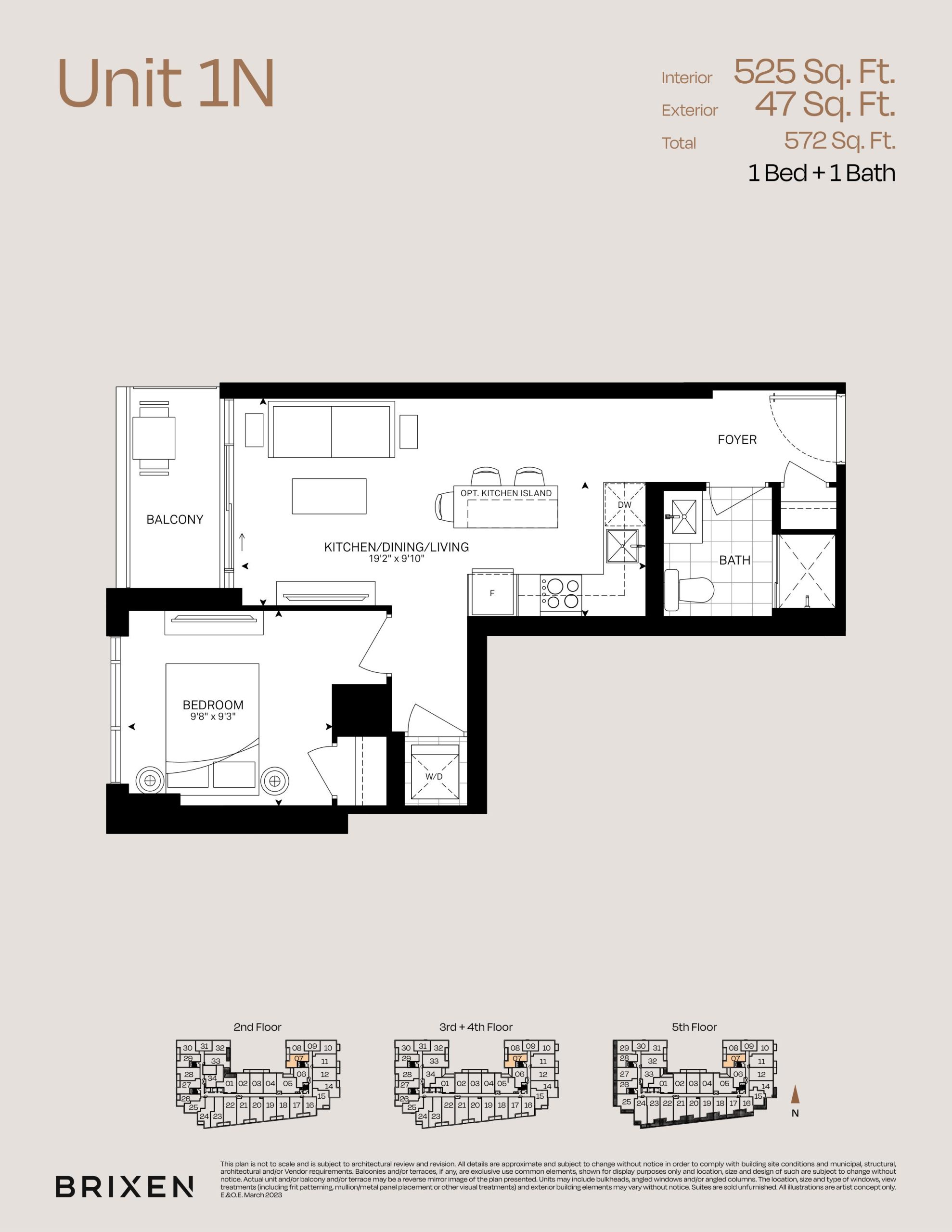 Unit 1N floor plan
