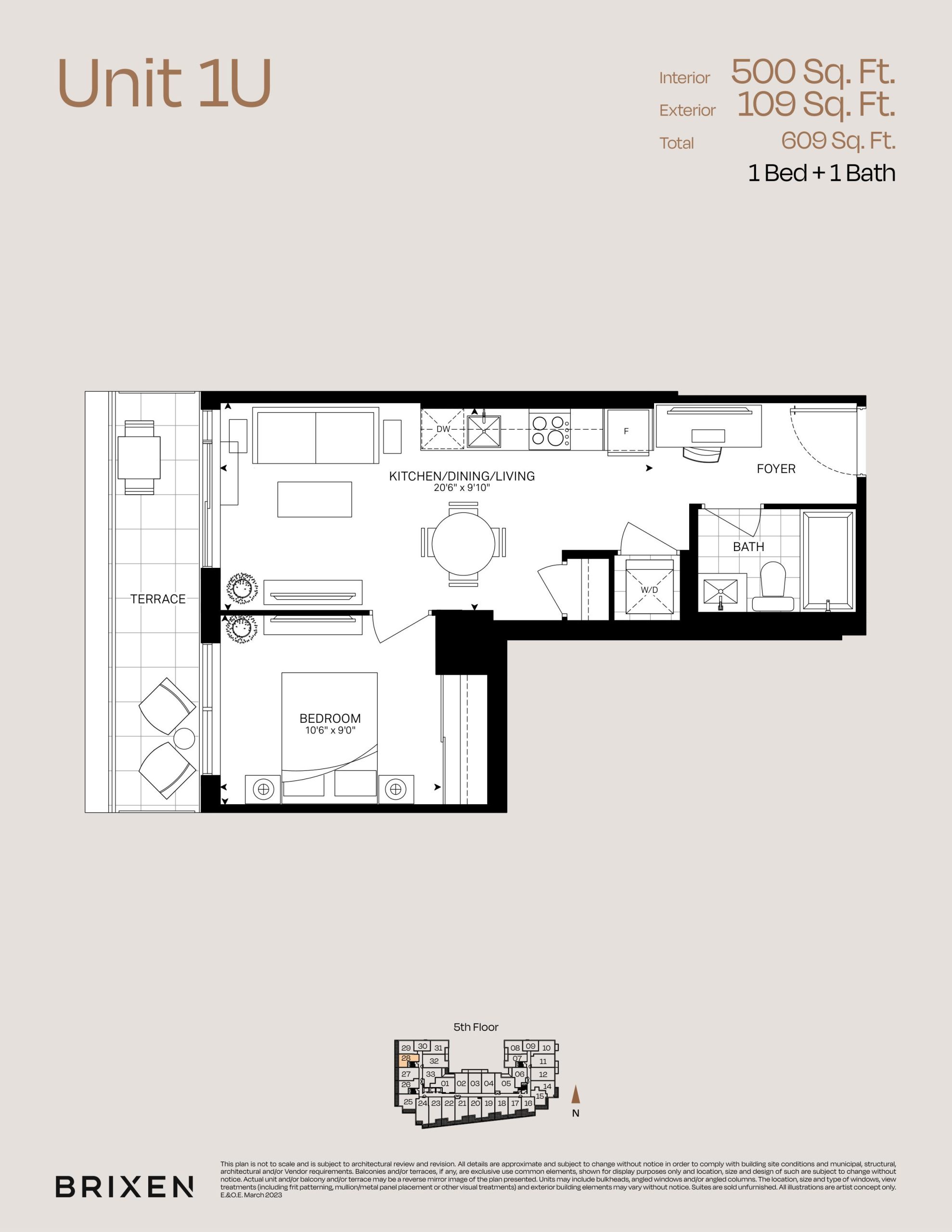 Unit 1U floor plan
