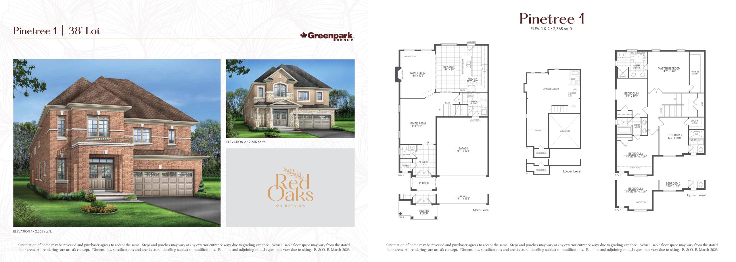 Pinetree 1 - Elev. 1&2 floor plan