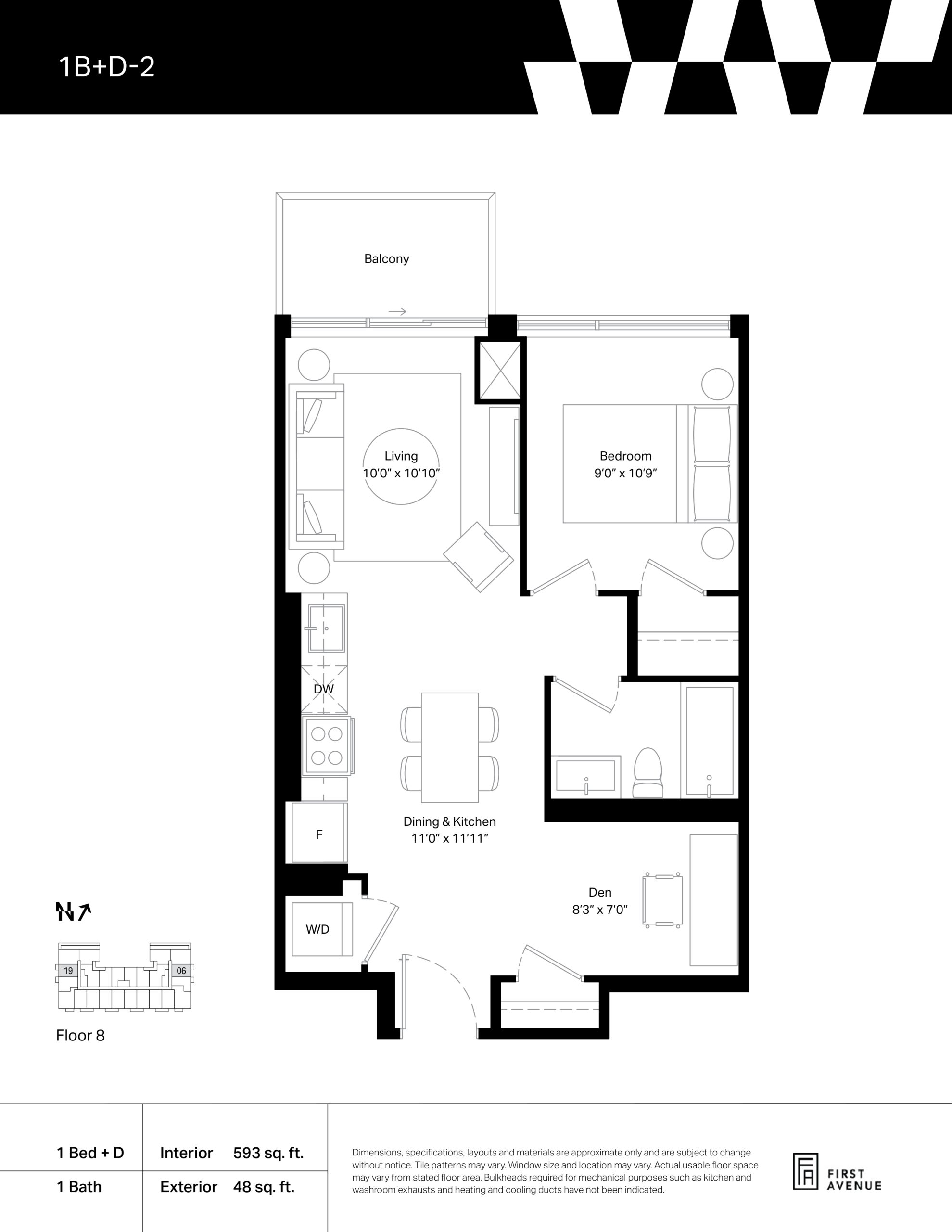 1B+D-2 floor plan