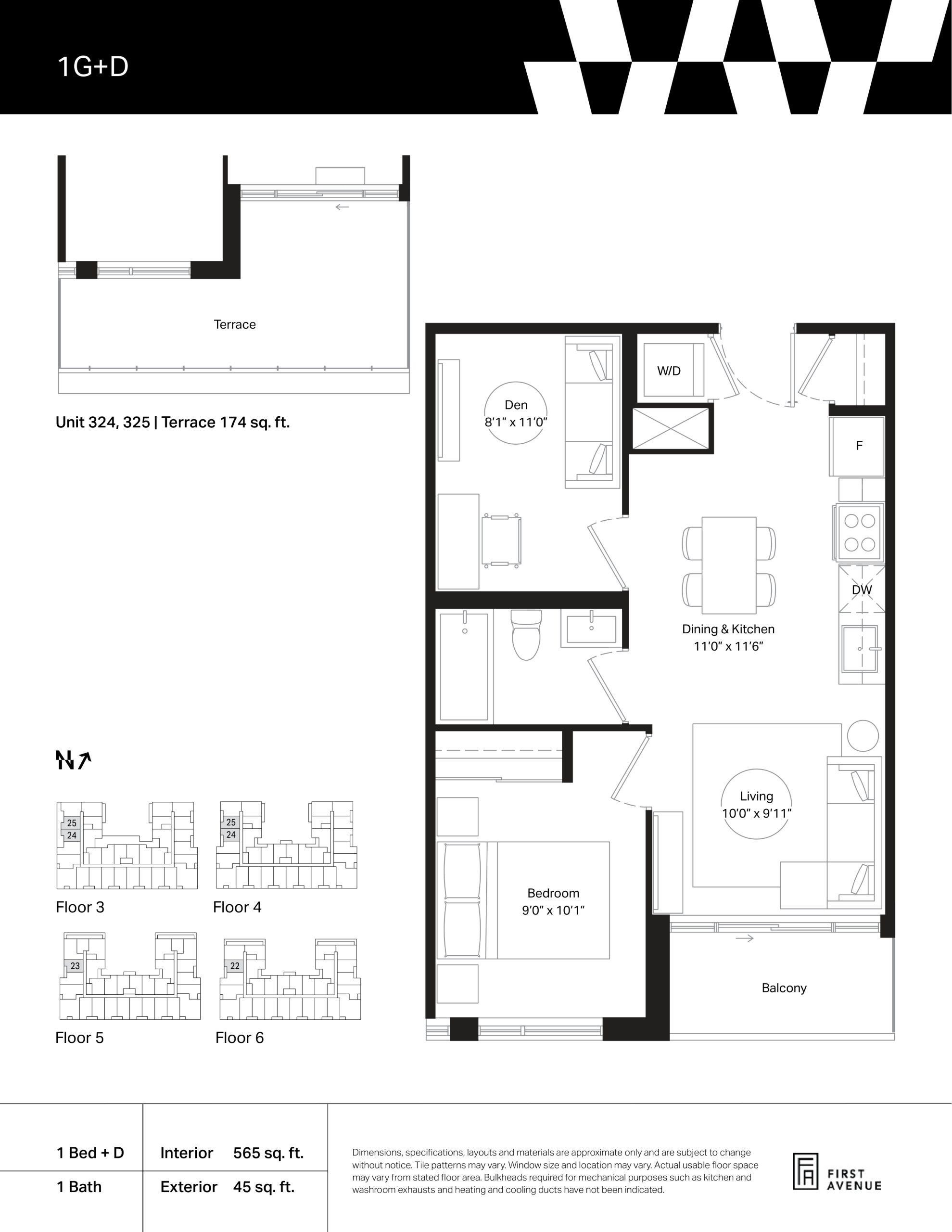 1G+D floor plan