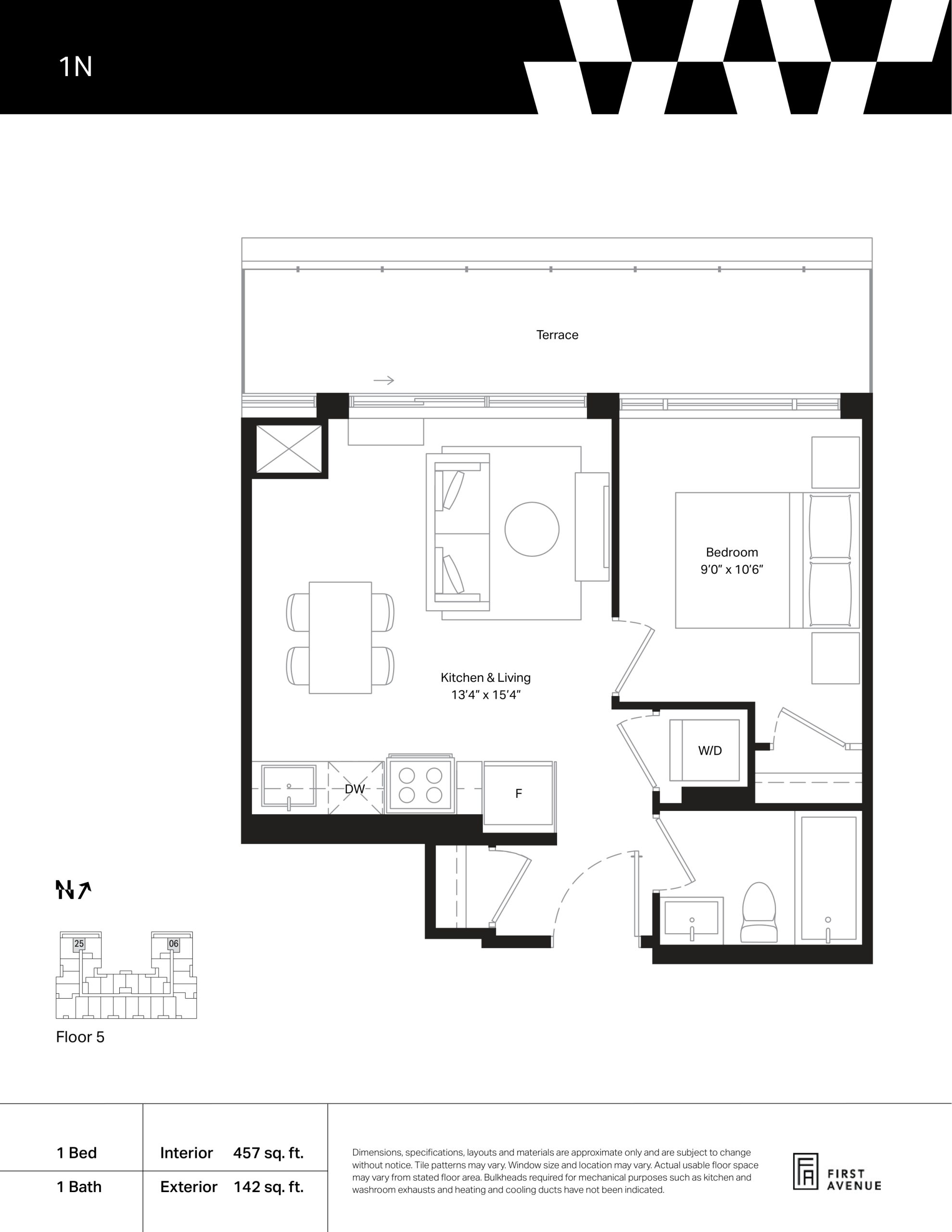 1N floor plan