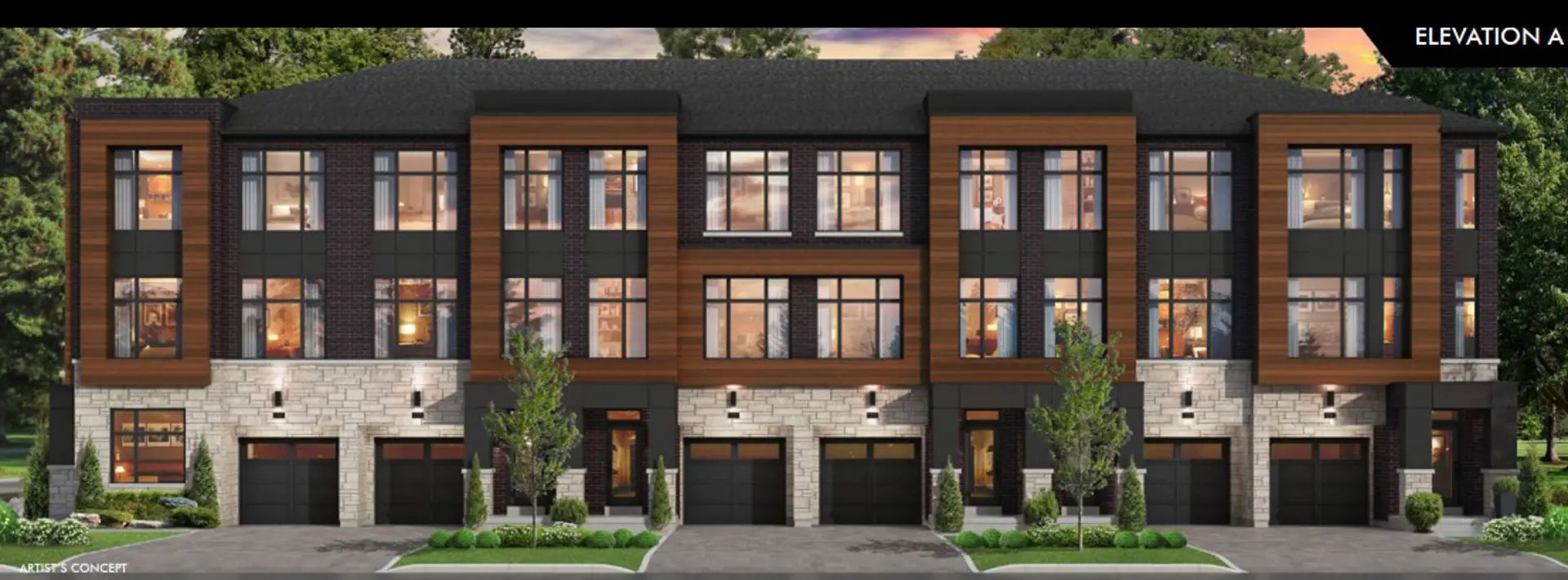The Towns of Rutherford Heights in Vaughan — rendering 3