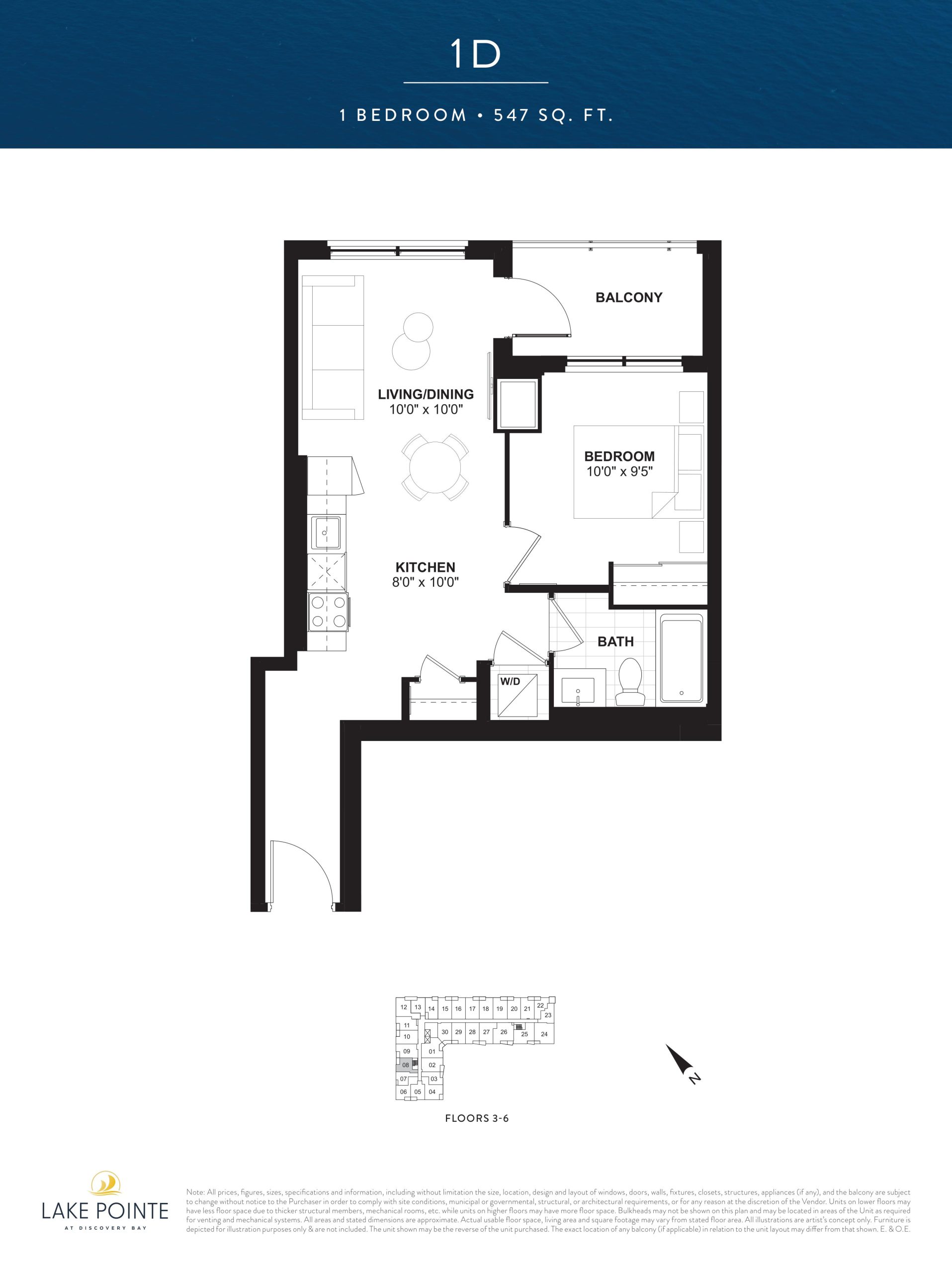 1D floor plan