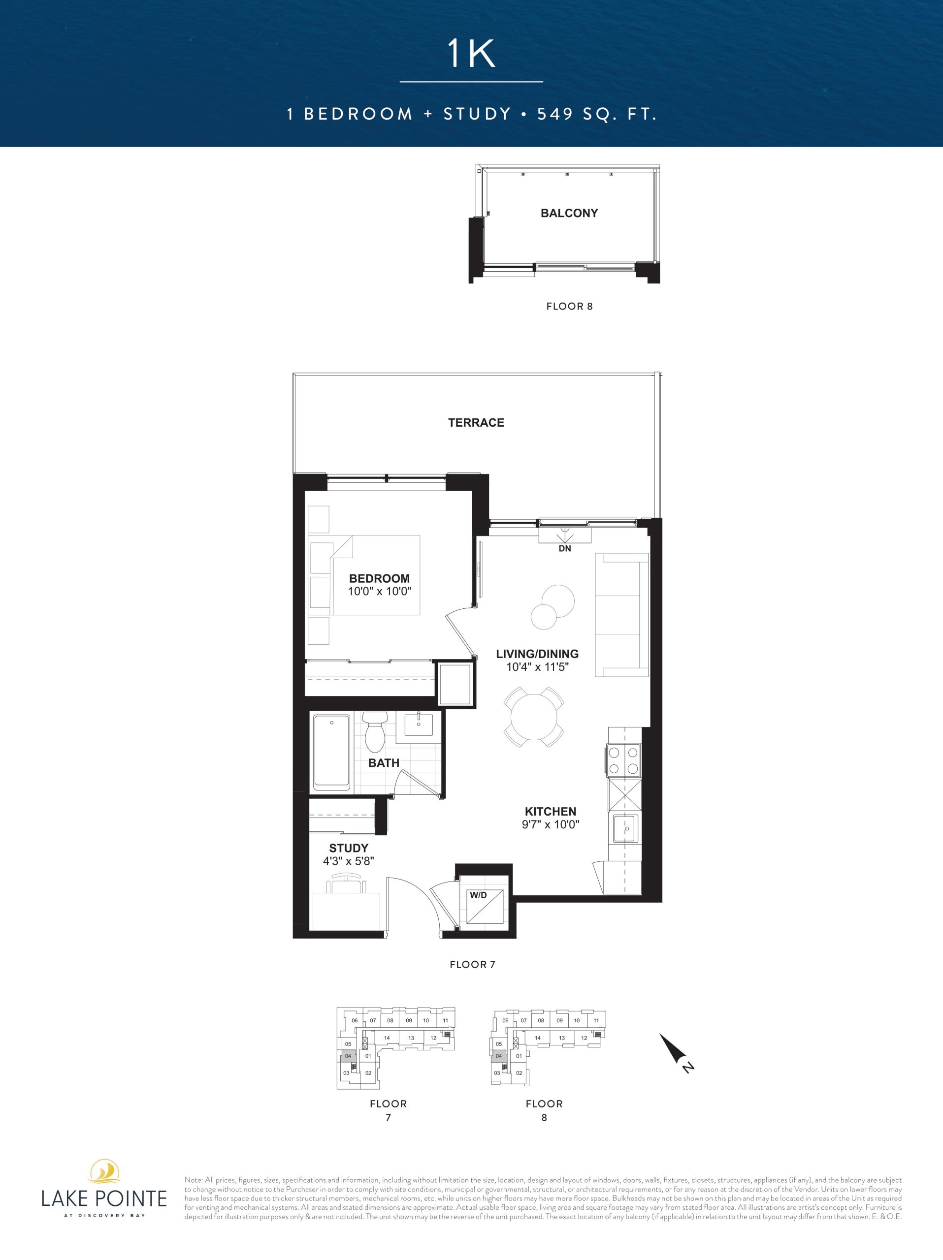 1K floor plan