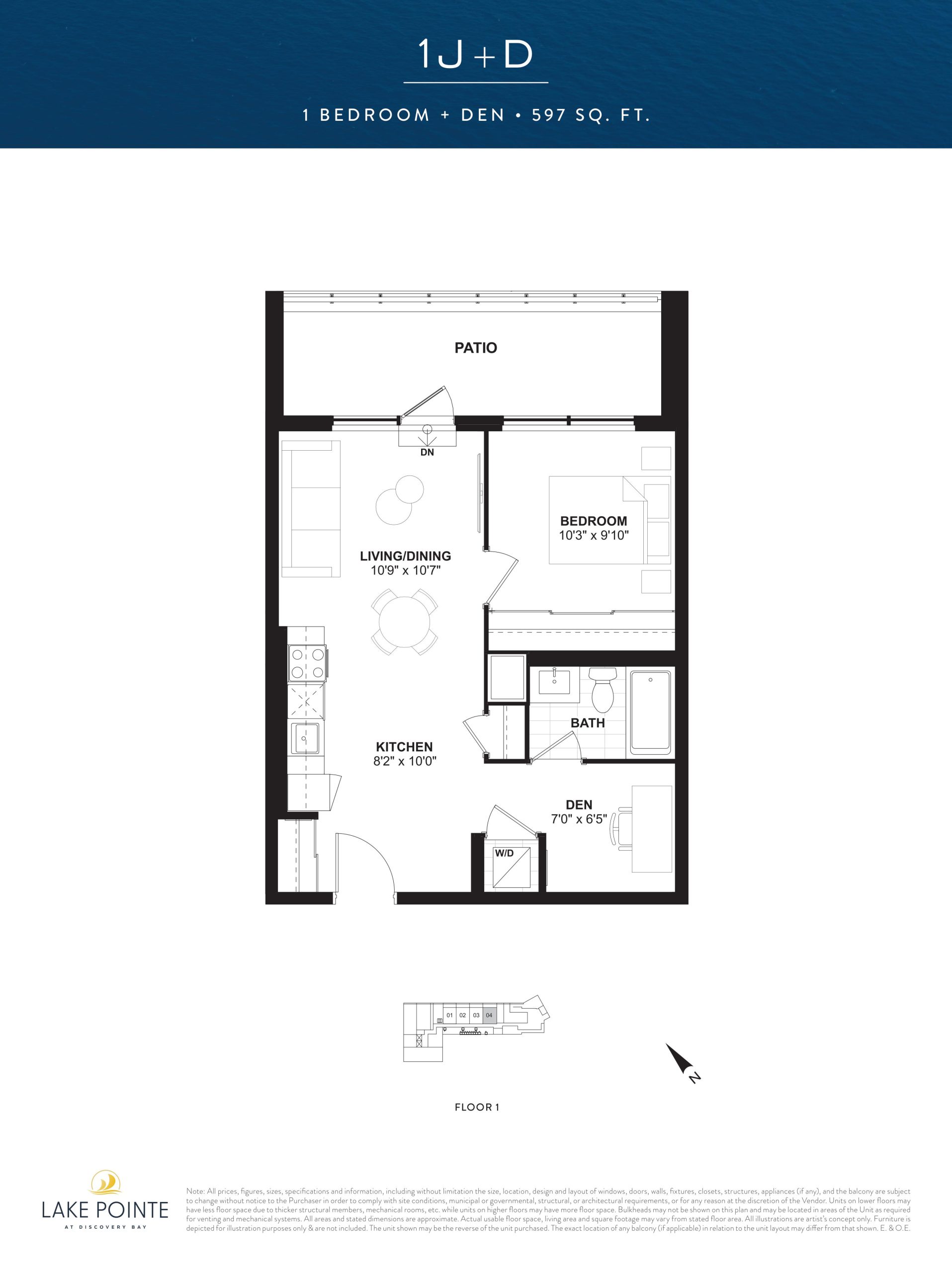1J+D floor plan