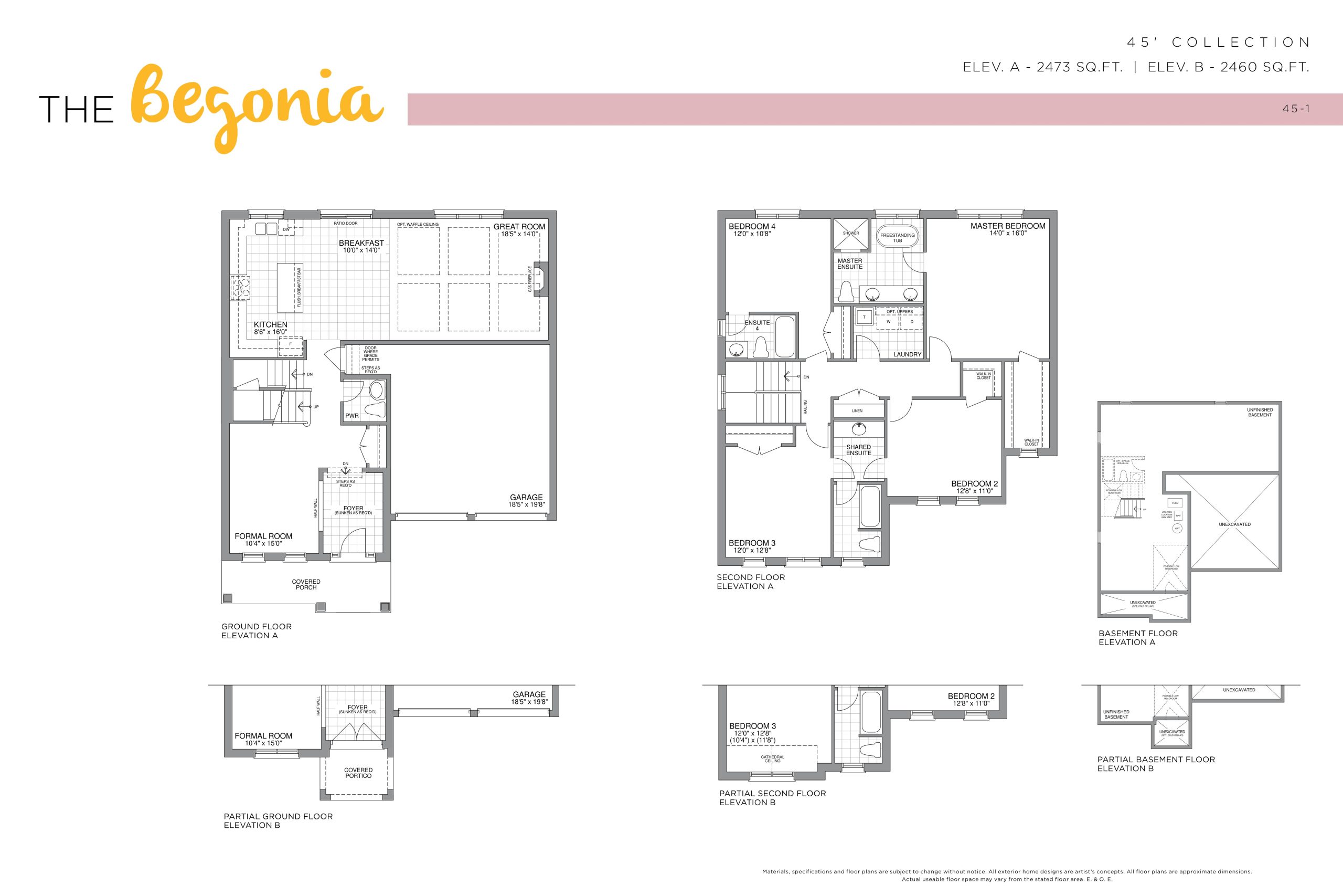 The Begonia - 45' Collection floor plan