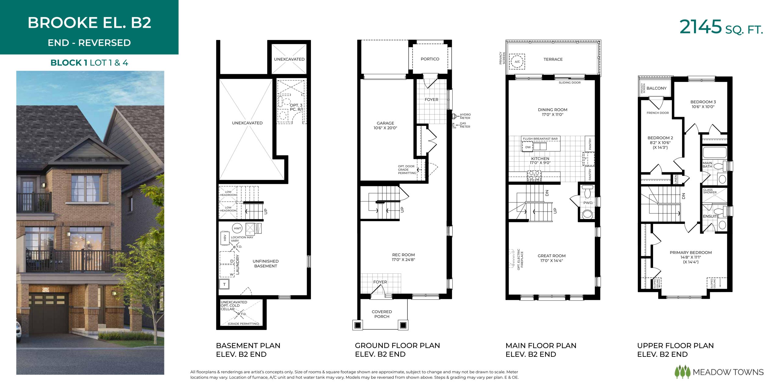 Brooke El. B2 (End - Reversed) floor plan