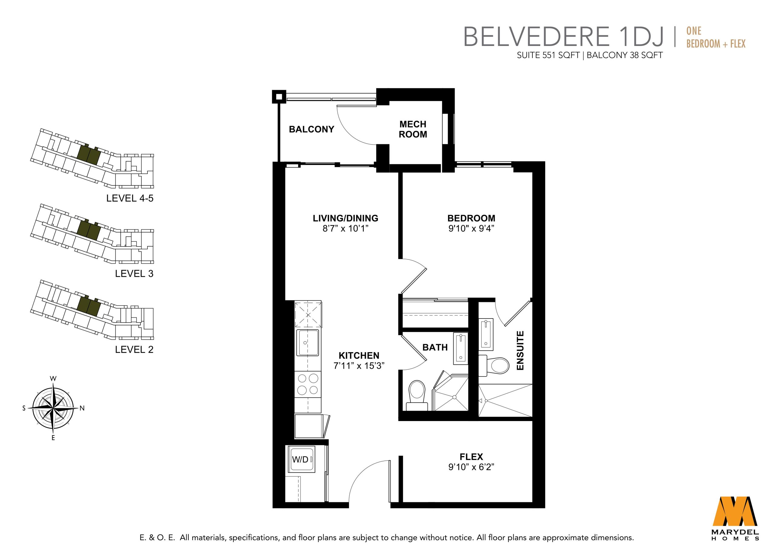 Belvedere 1DJ floor plan
