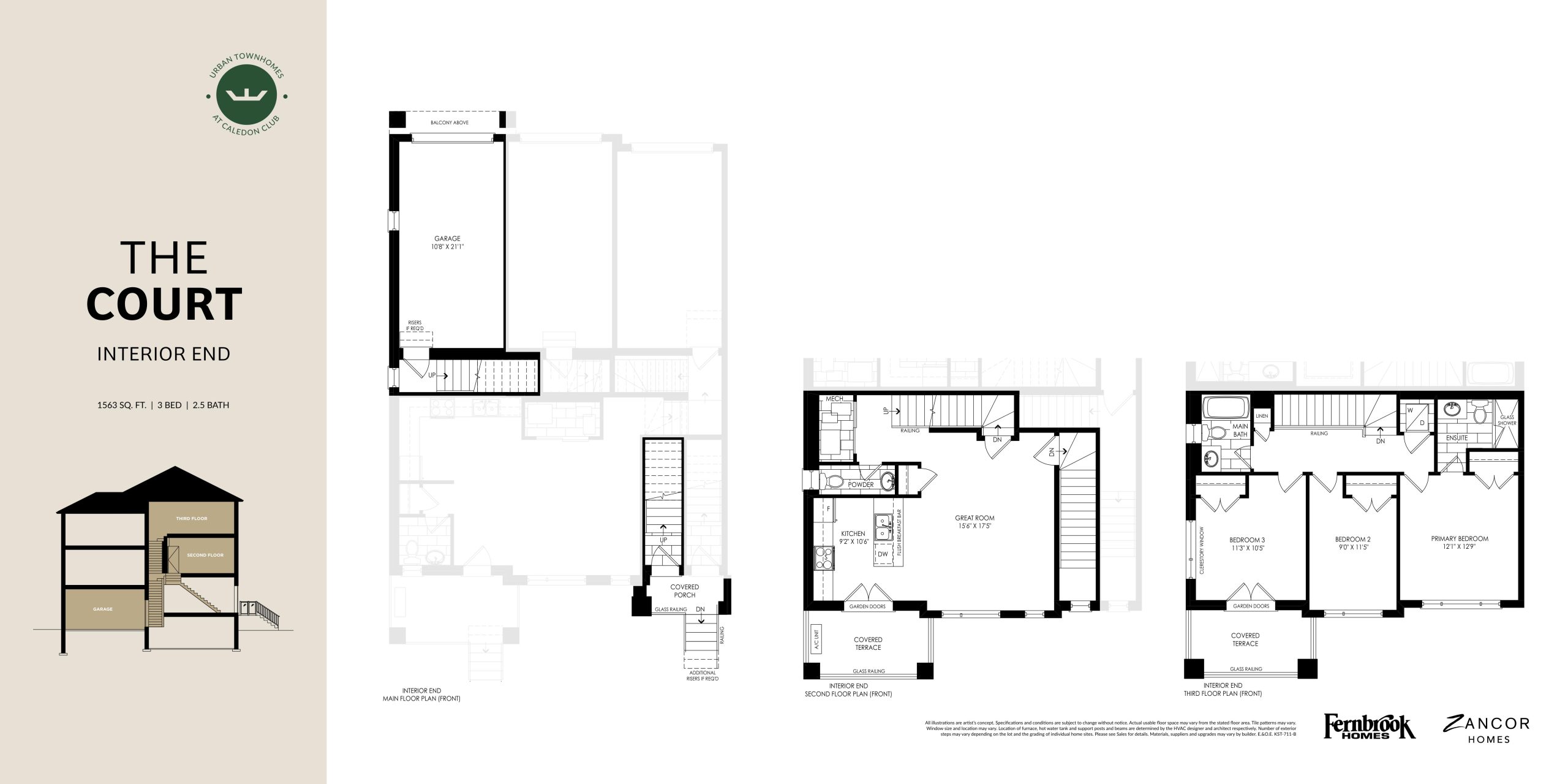 The Court (Interior End) - Fernbrook Homes floor plan