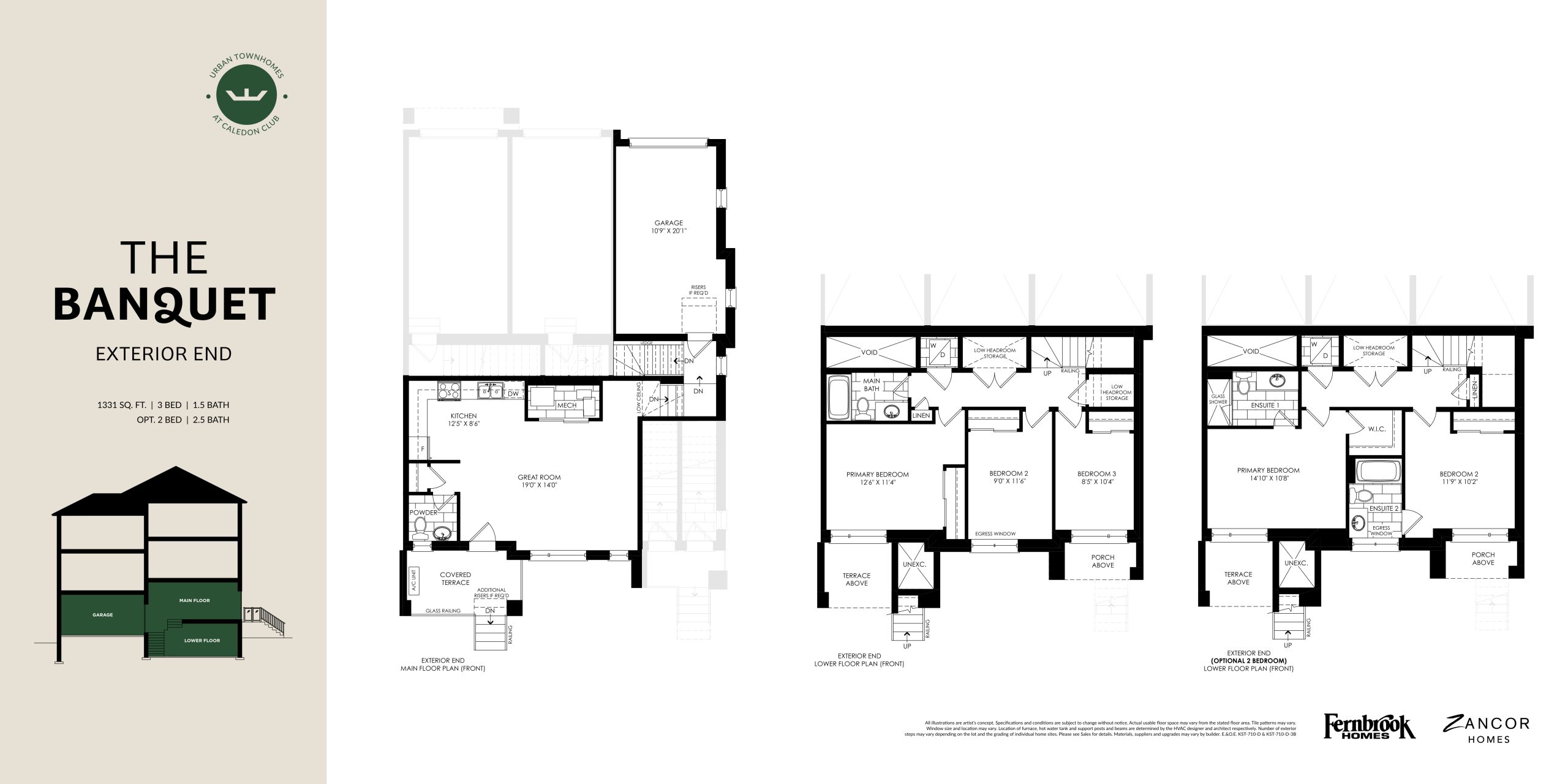 The Banquet (Exterior End) - Zancor Homes floor plan