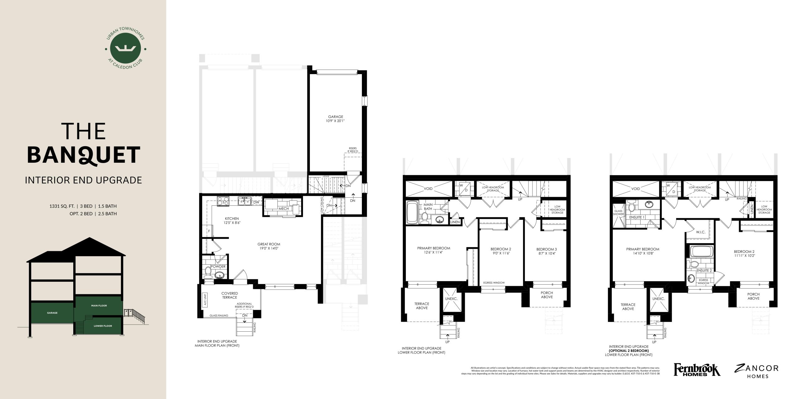 The Banquet (Interior End Upgrade) - Zancor Homes floor plan