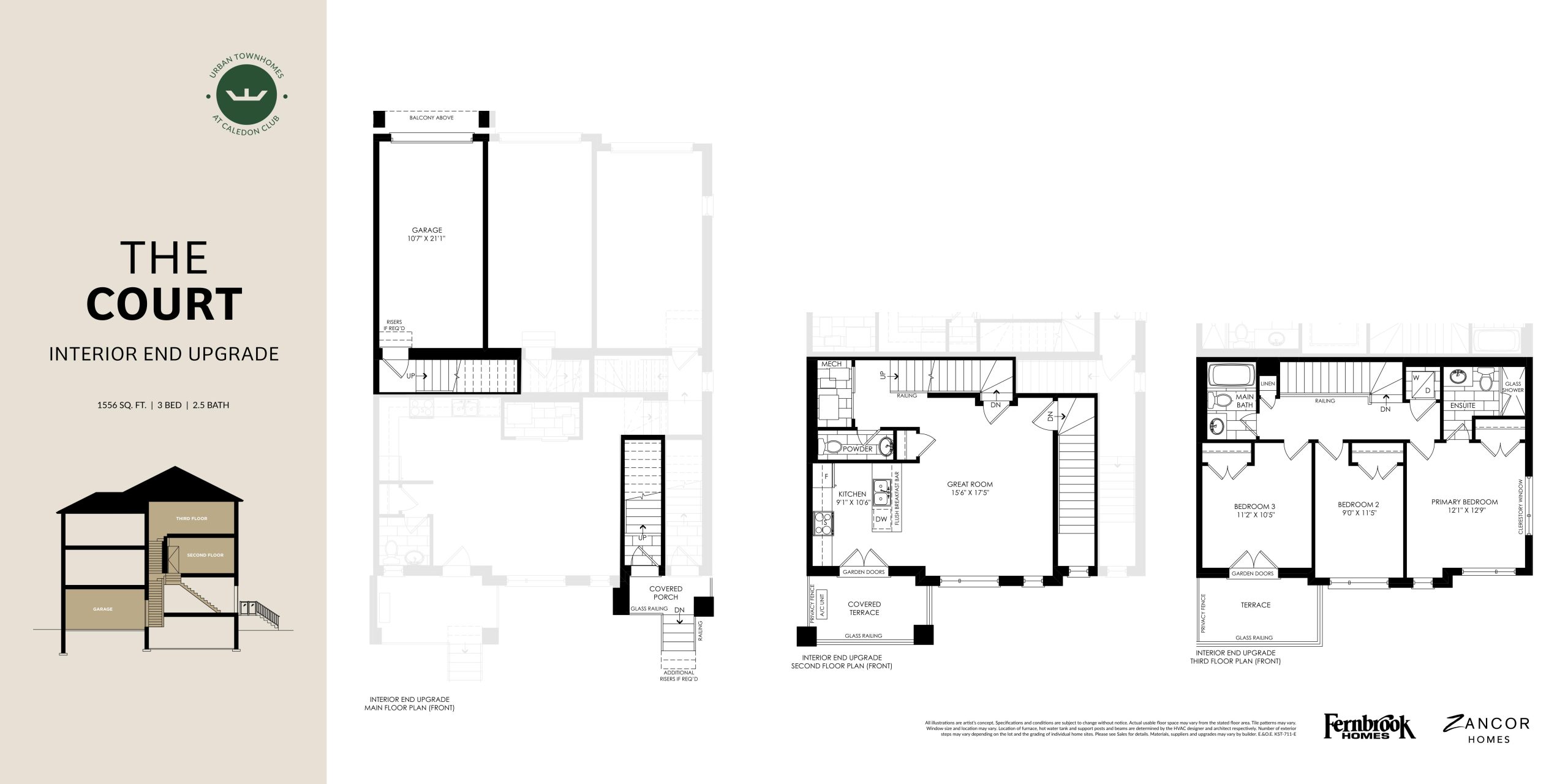 The Court (Interior End Upgrade) - Fernbrook Homes floor plan