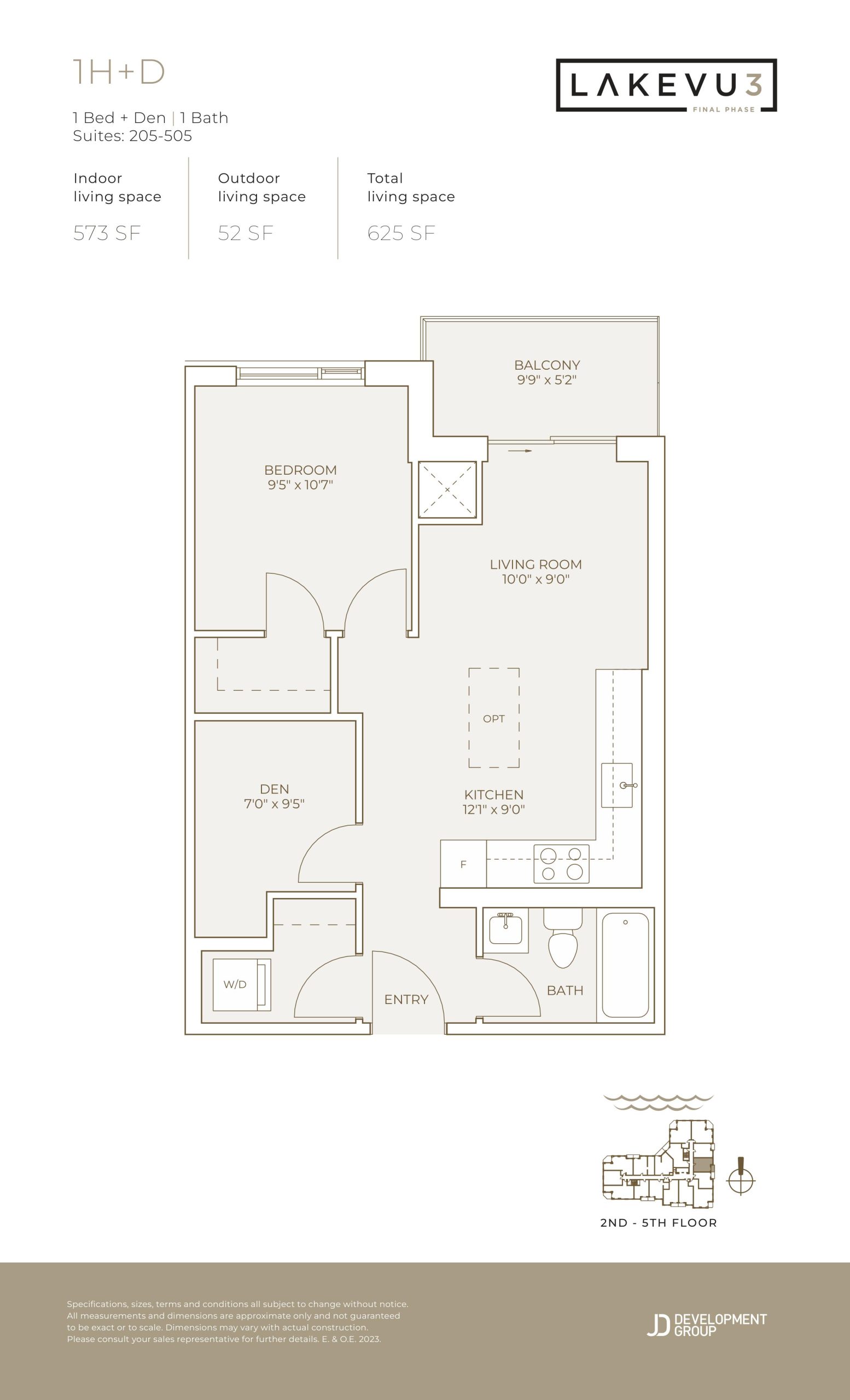 1H+D floor plan
