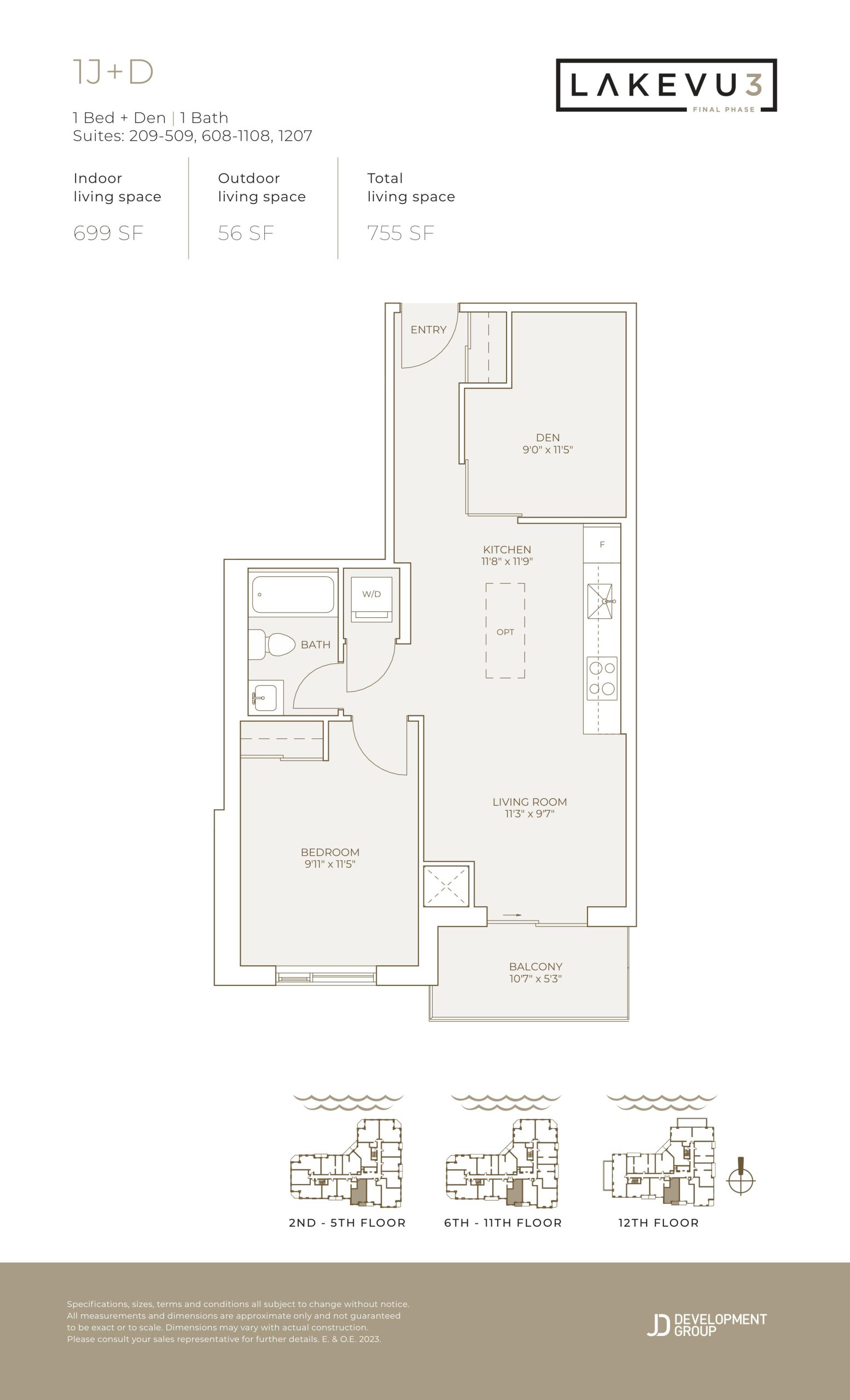 1J+D floor plan