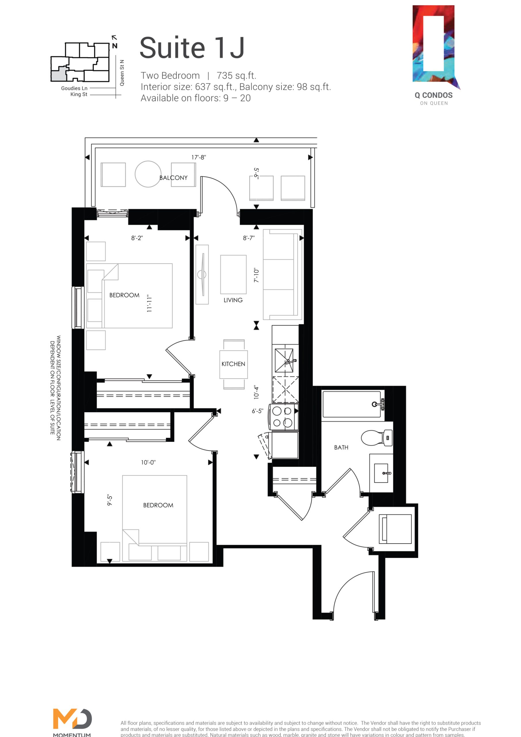 Suite 1J floor plan
