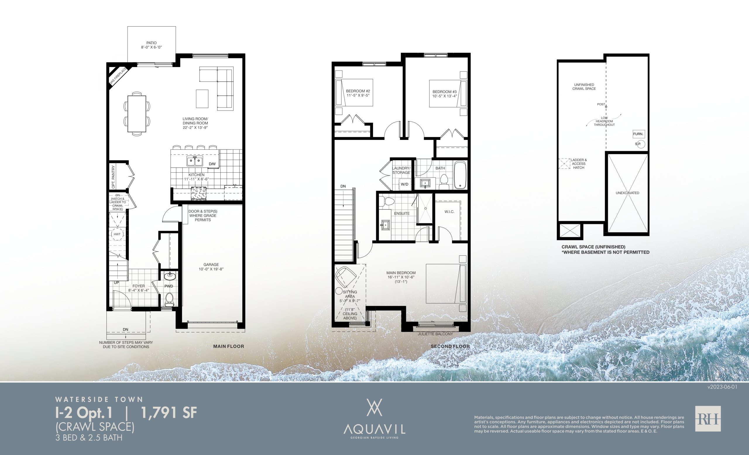 I-2 Opt. 1 (Crawl Space) floor plan