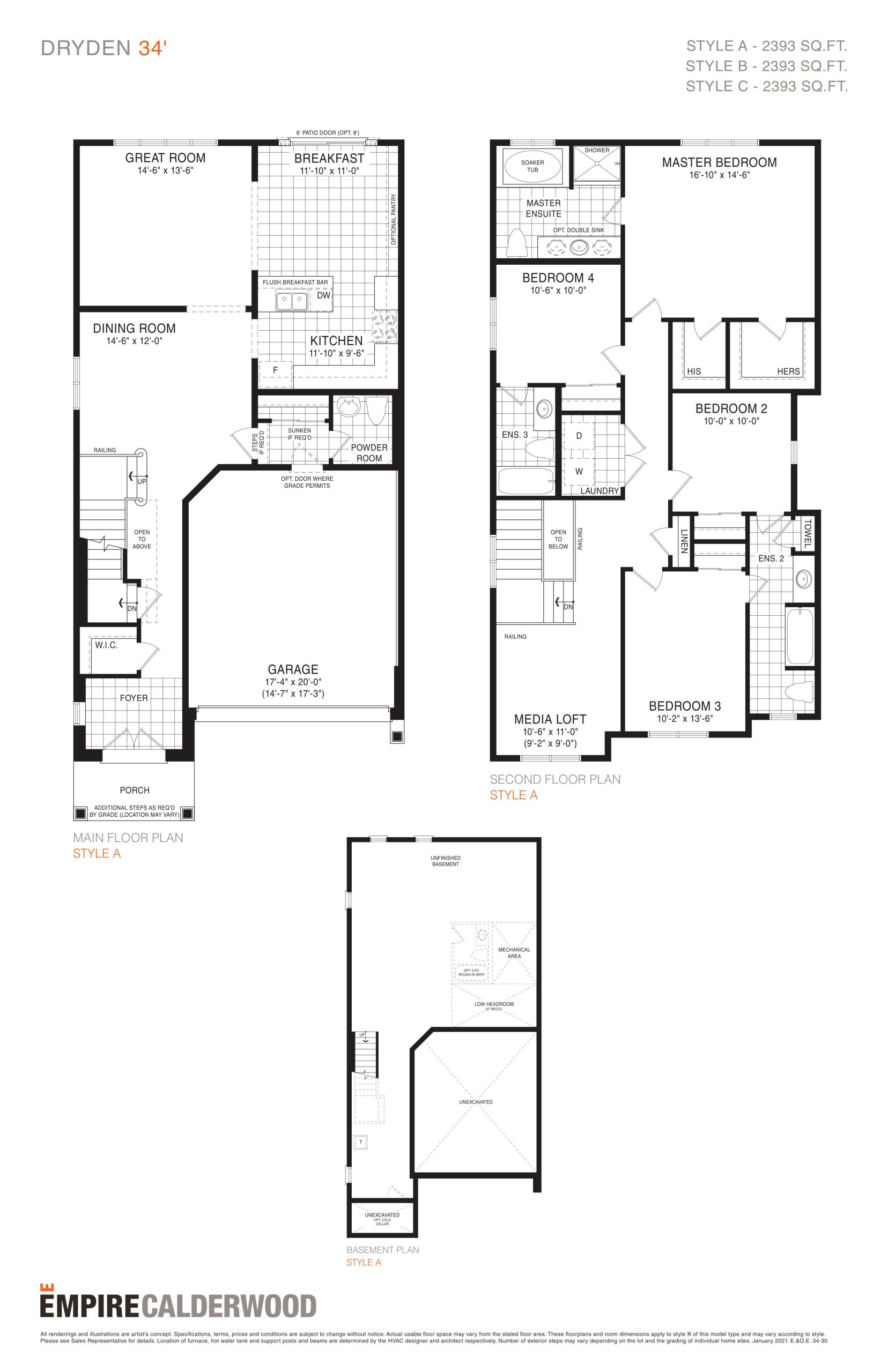 Dryden 34' floor plan