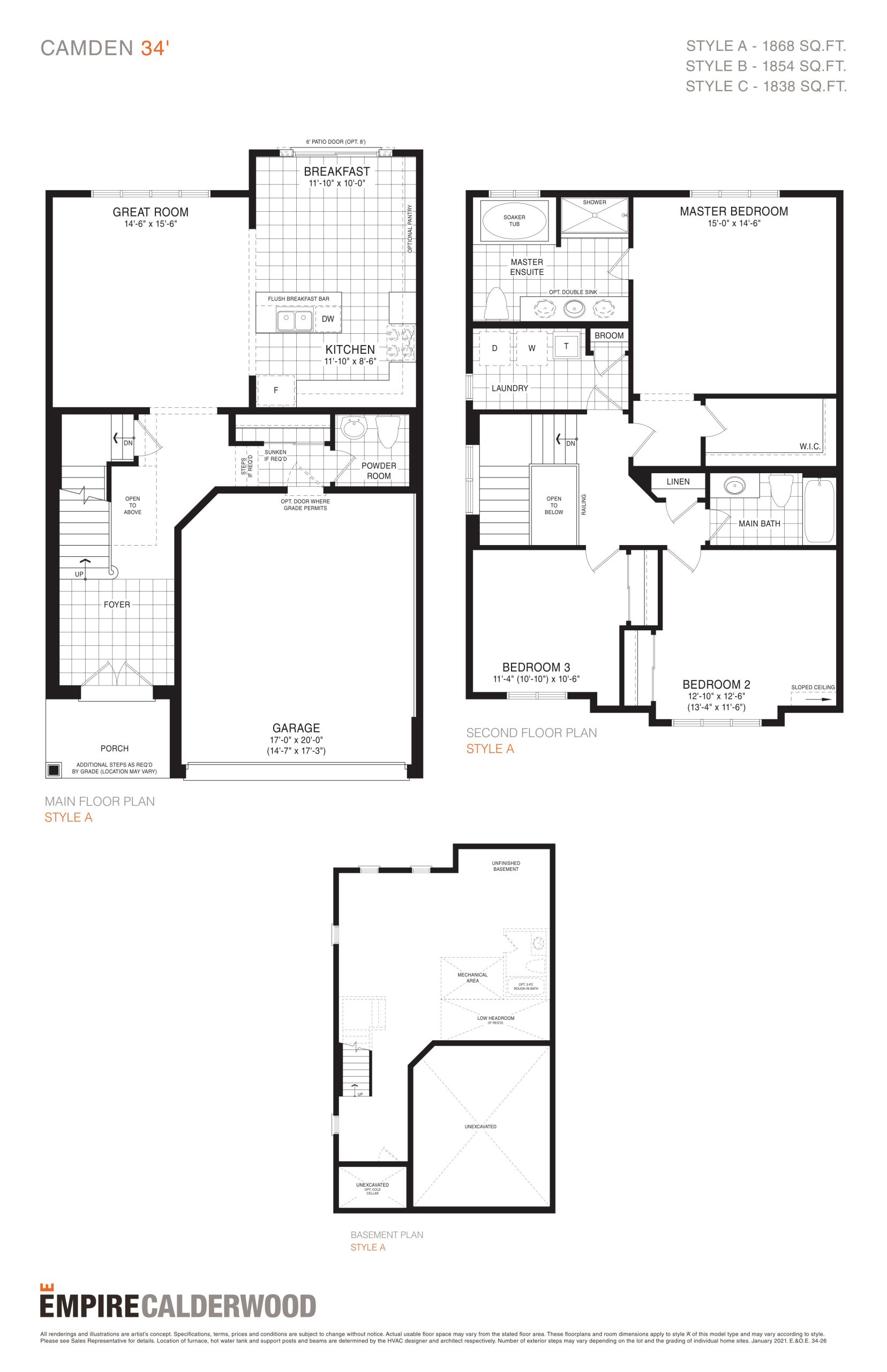 Camden 34' floor plan