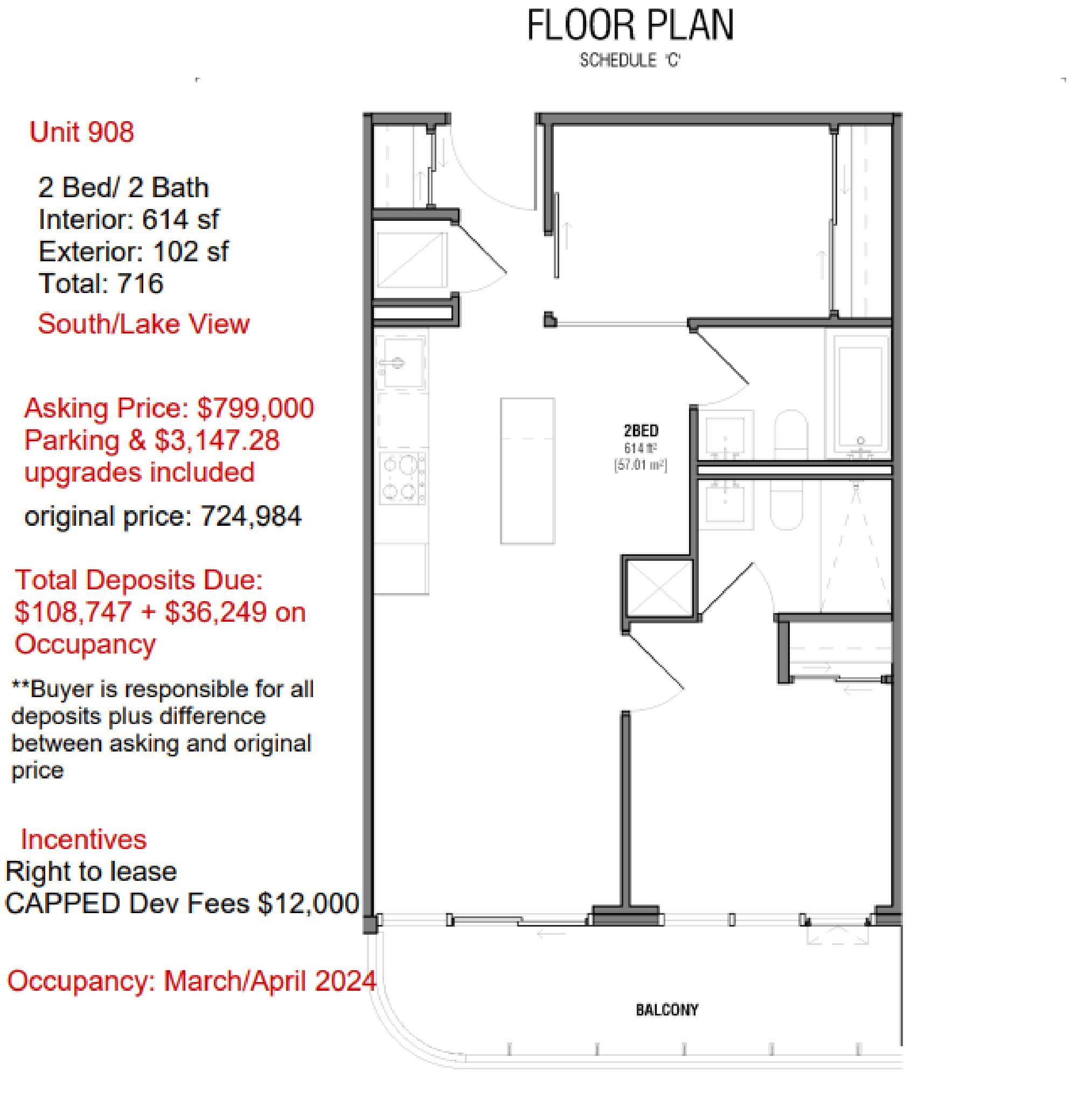 Unit 908 floor plan