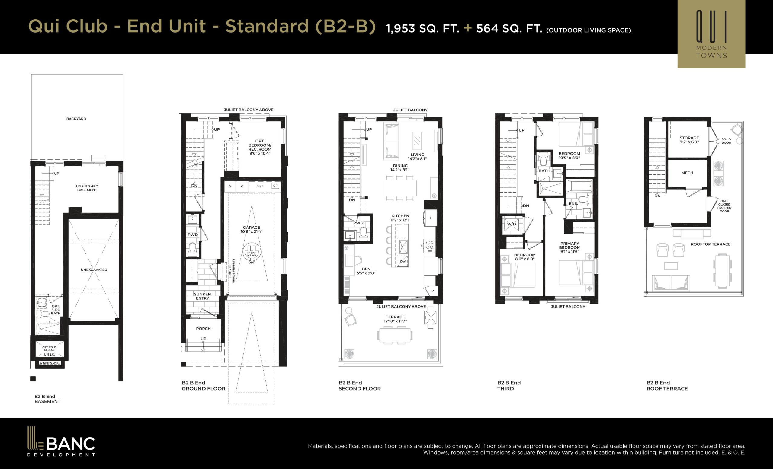 Qui Club - End Unit - Standard B2-B floor plan