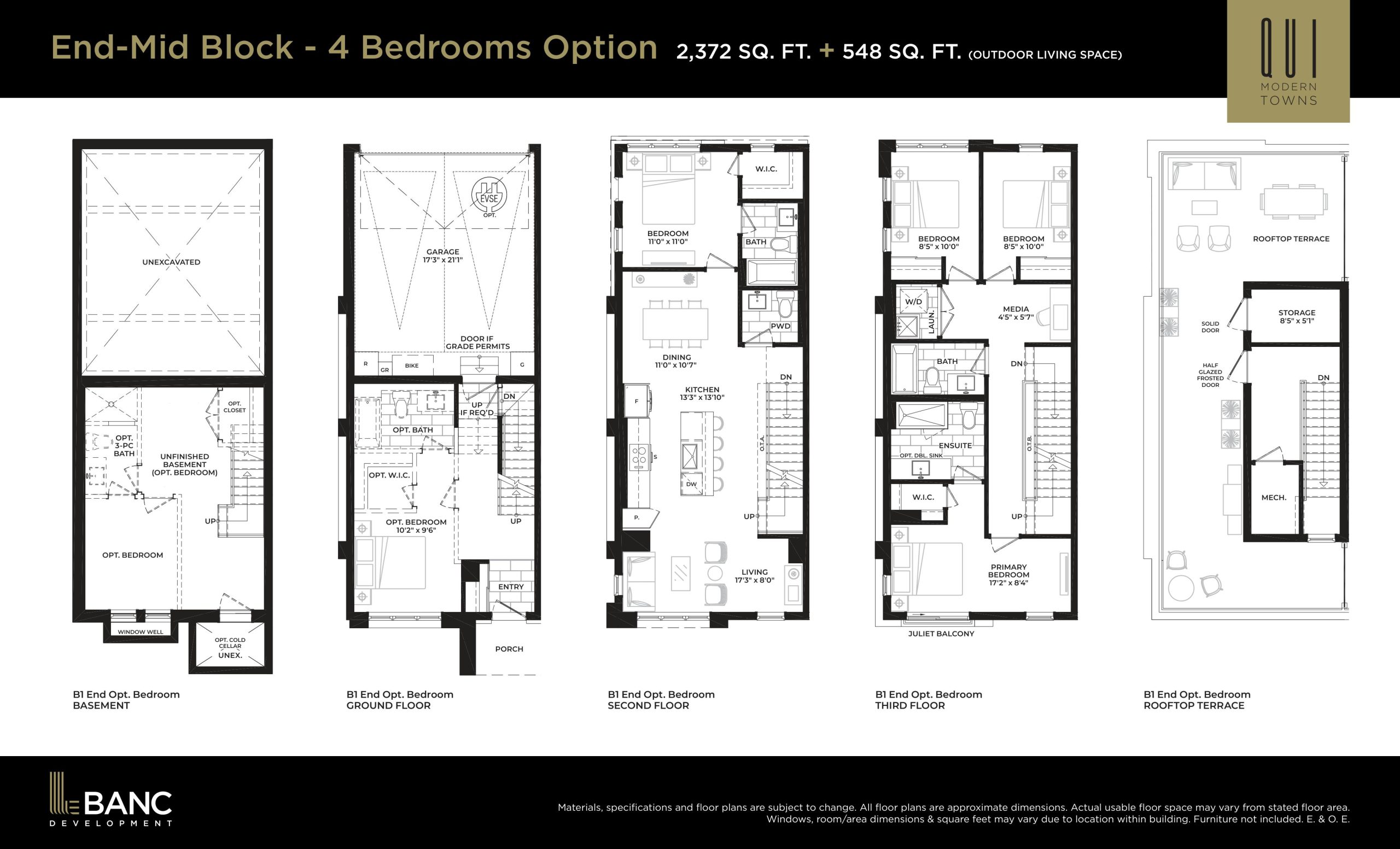 End-Mid Block - 4bd Option floor plan