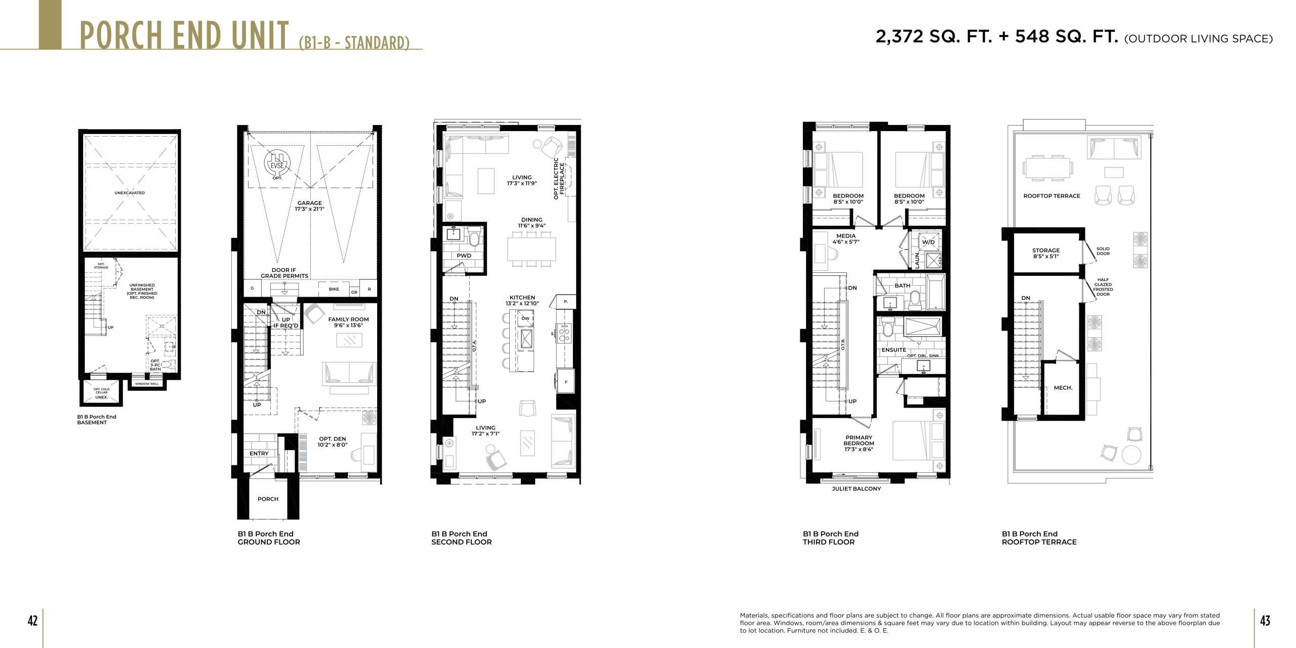 Porch End Unit - Standard floor plan