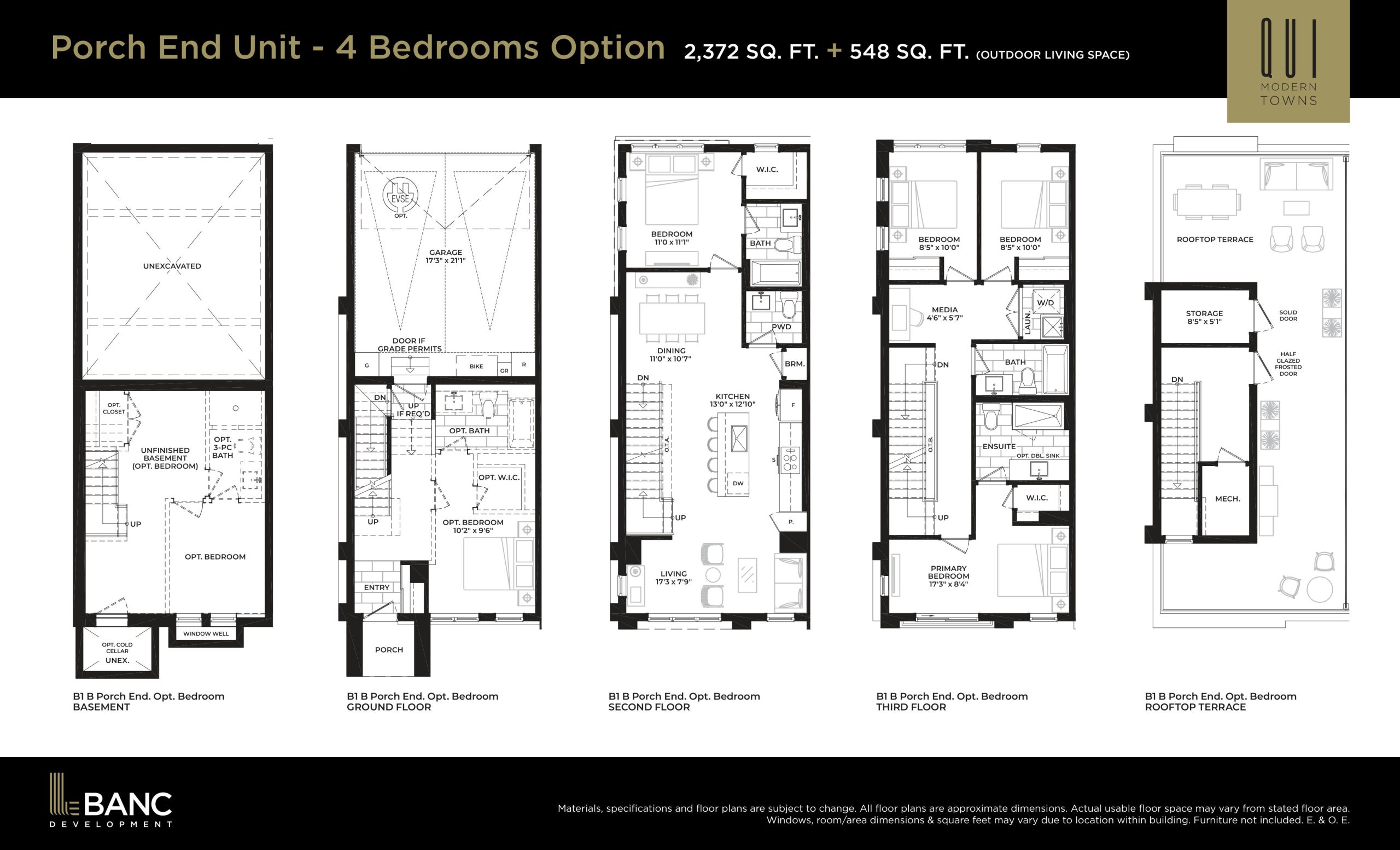 Porch End Unit - 4bd Option floor plan
