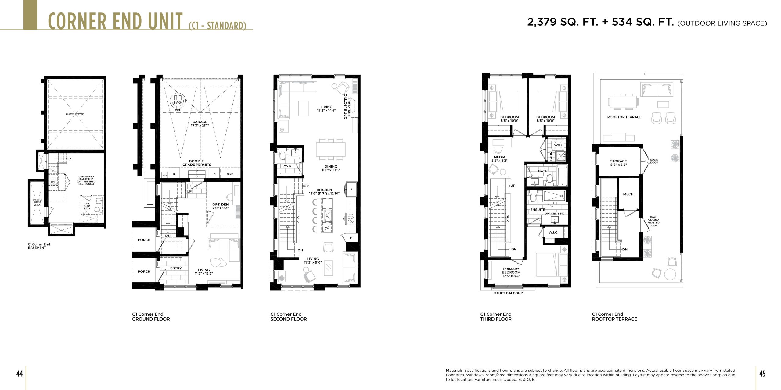Corner Unit - Standard floor plan