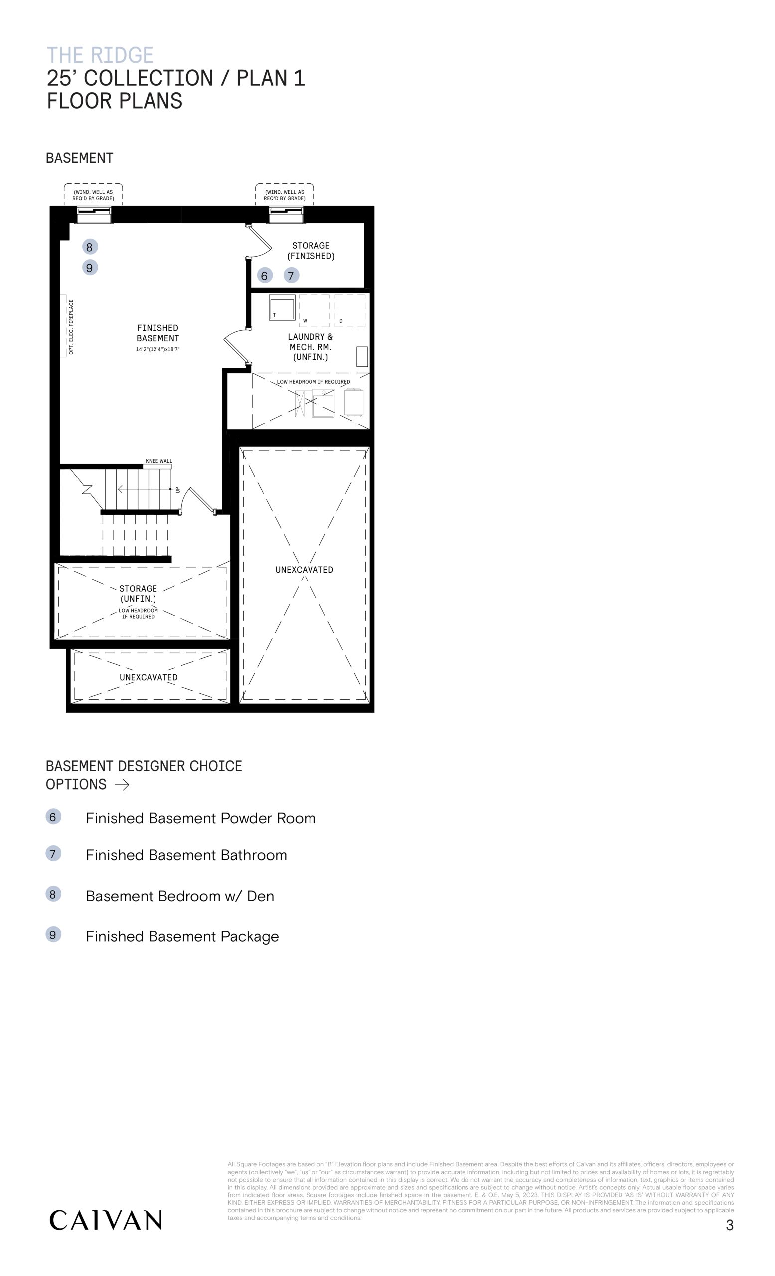 25' Collection / Plan 1 - Basement floor plan