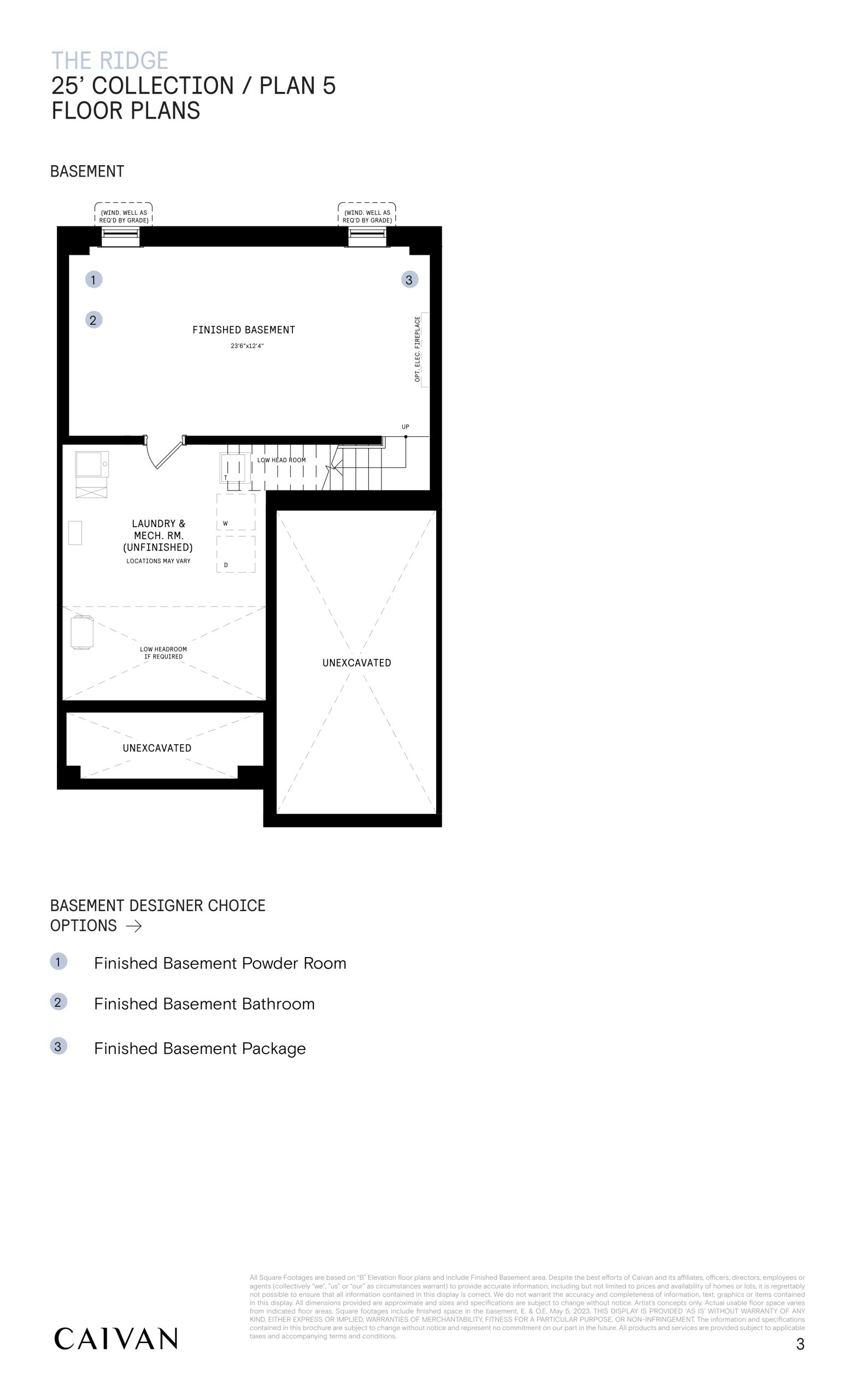 25' Collection / Plan 5 - Basement floor plan