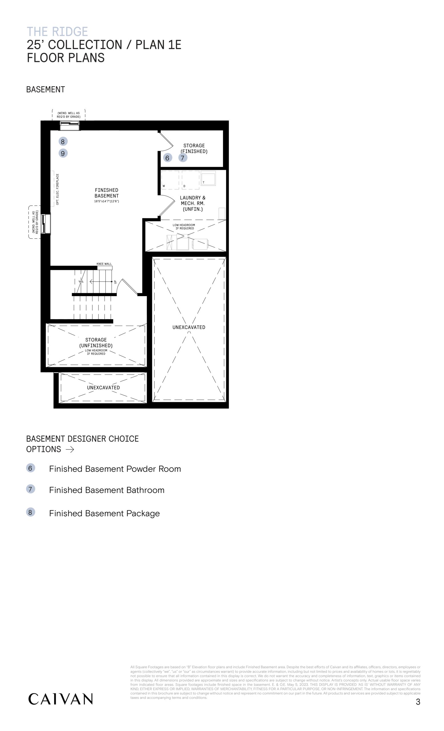 25' Collection / Plan 1E - Basement floor plan