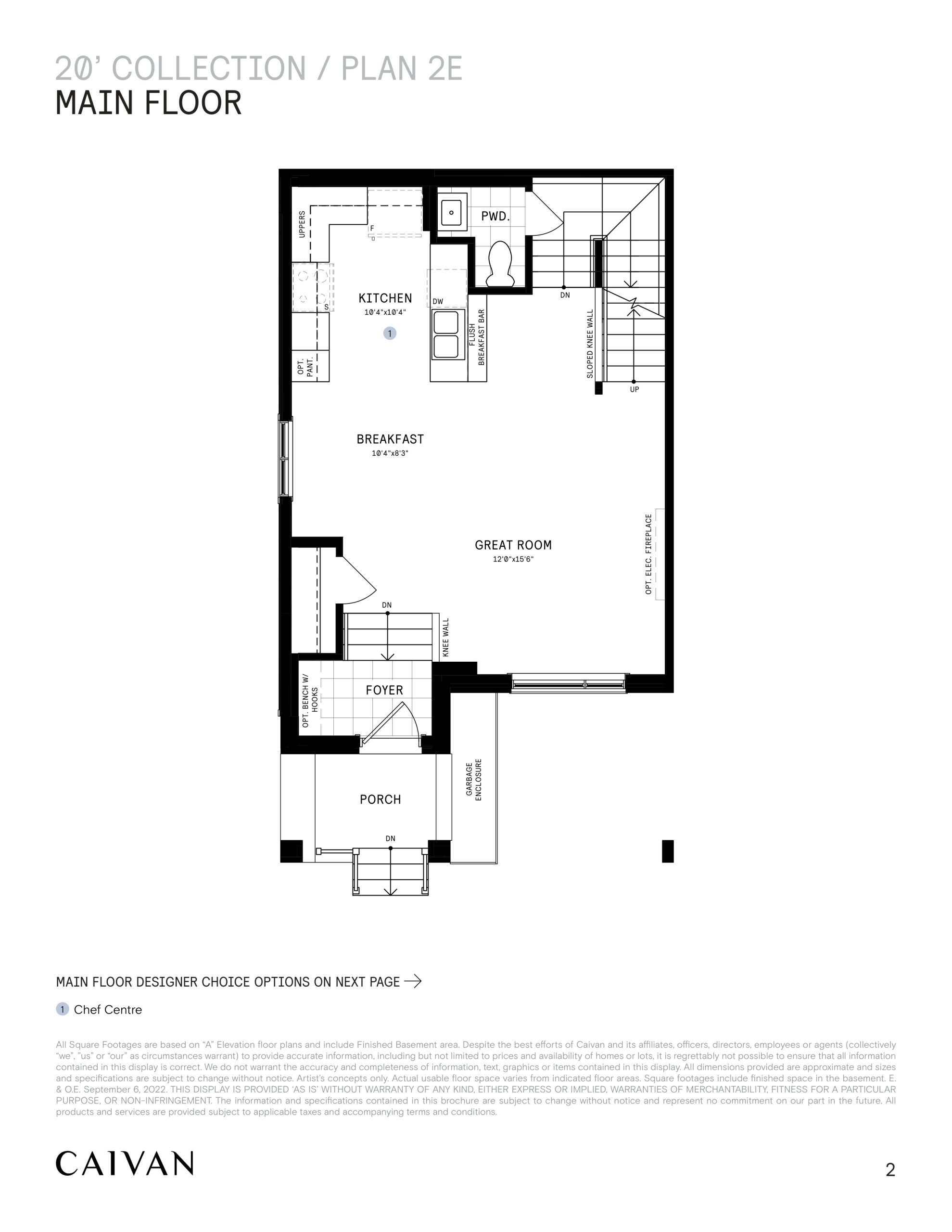 20' Collection / Plan 2E - Main Floor floor plan