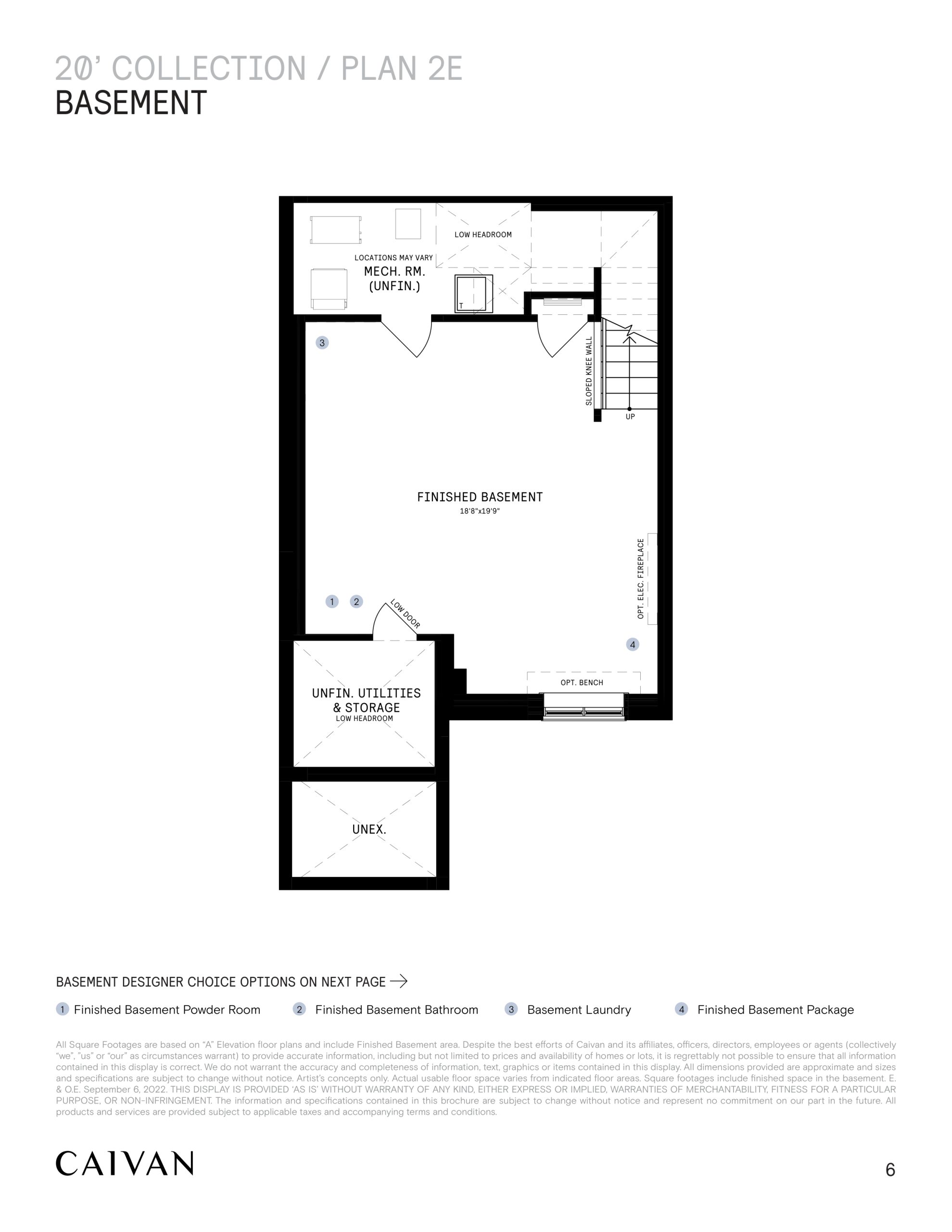 20' Collection / Plan 2E - Basement floor plan