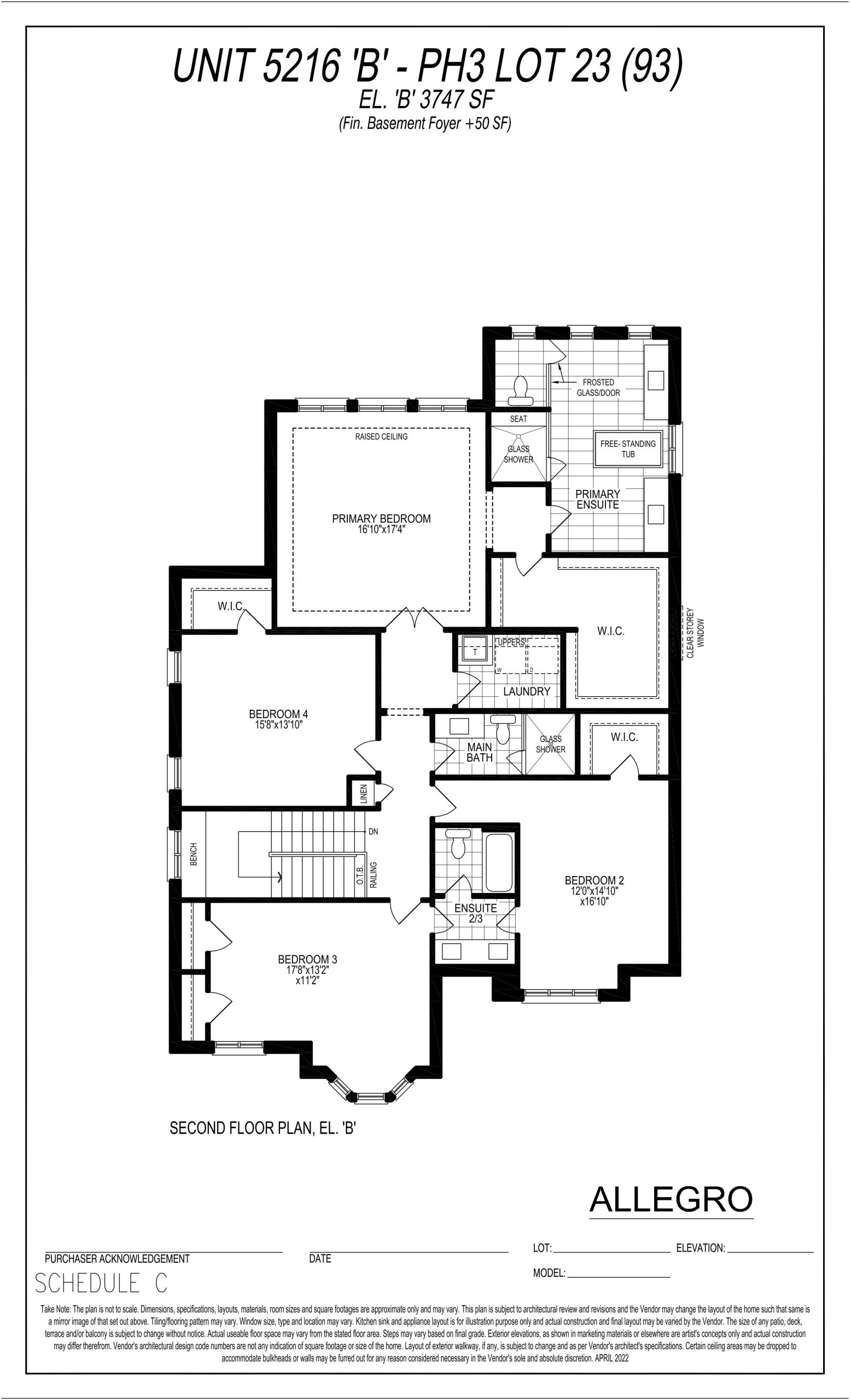 Unit 5216 B - PH3 Lot 23 (2nd Floor) floor plan