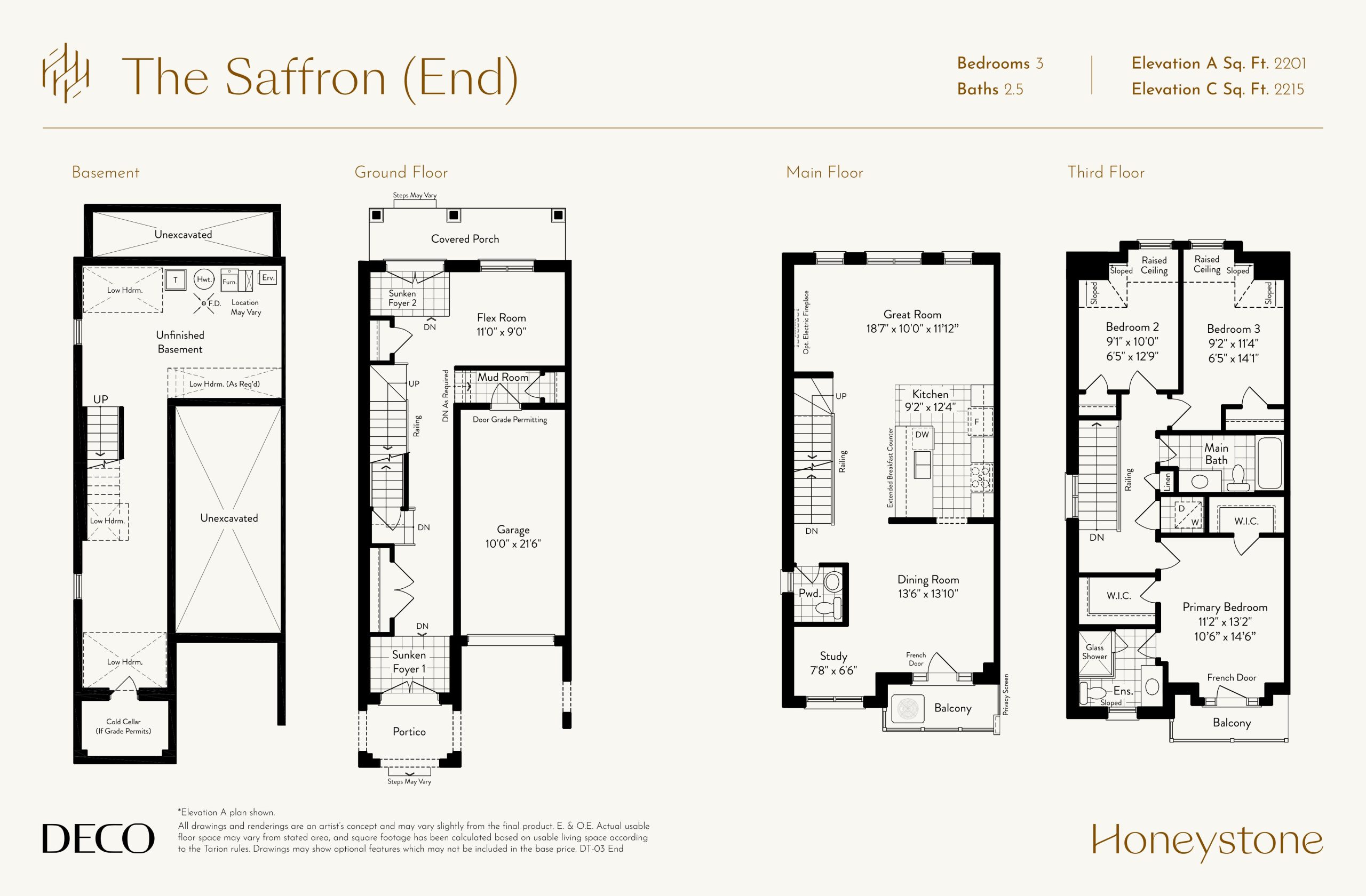 The Saffron (End) floor plan