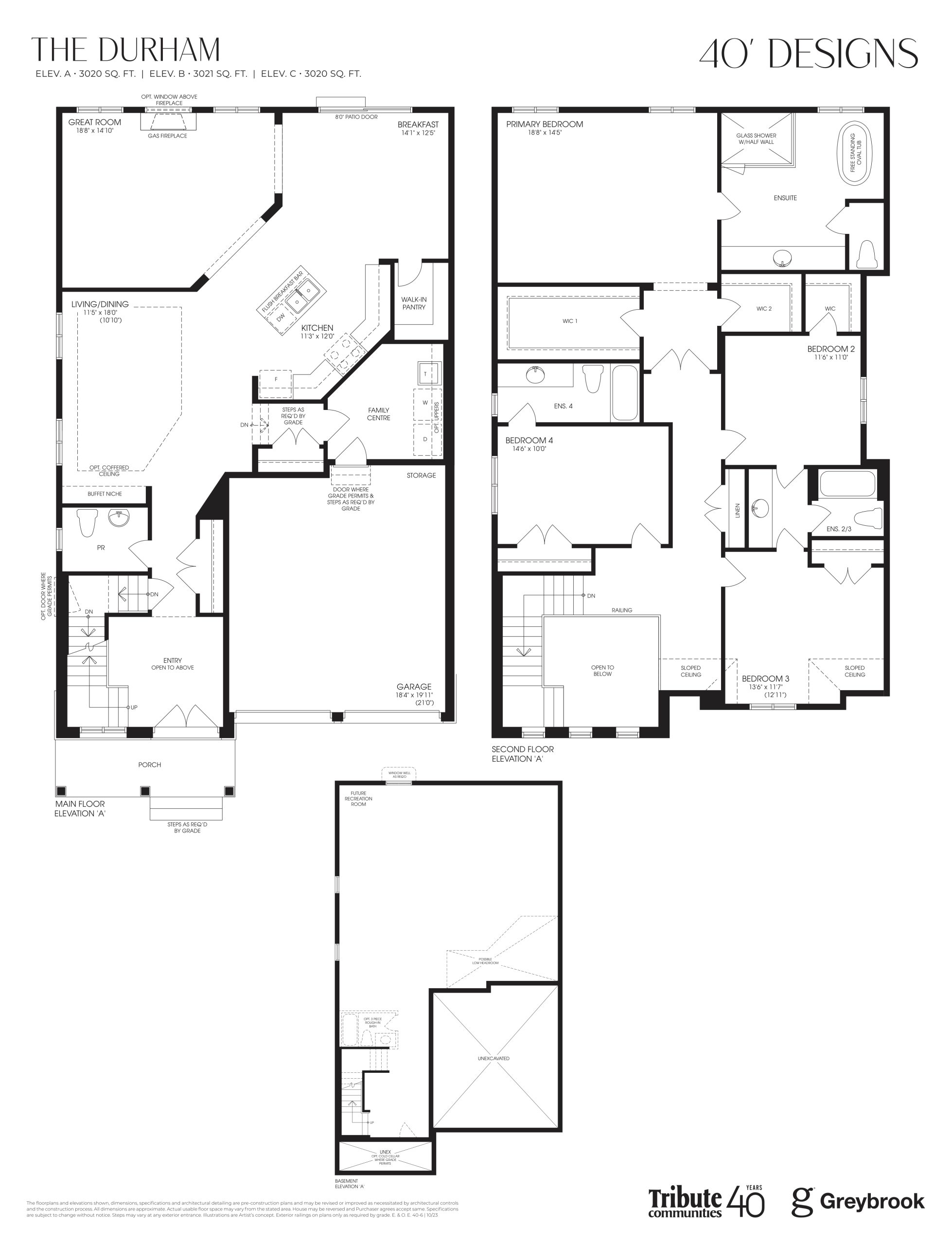 The Durham 40' floor plan