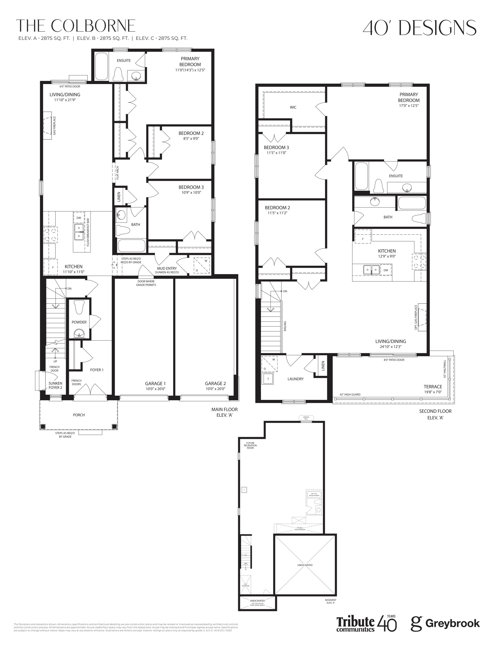 The Colborne 40' floor plan