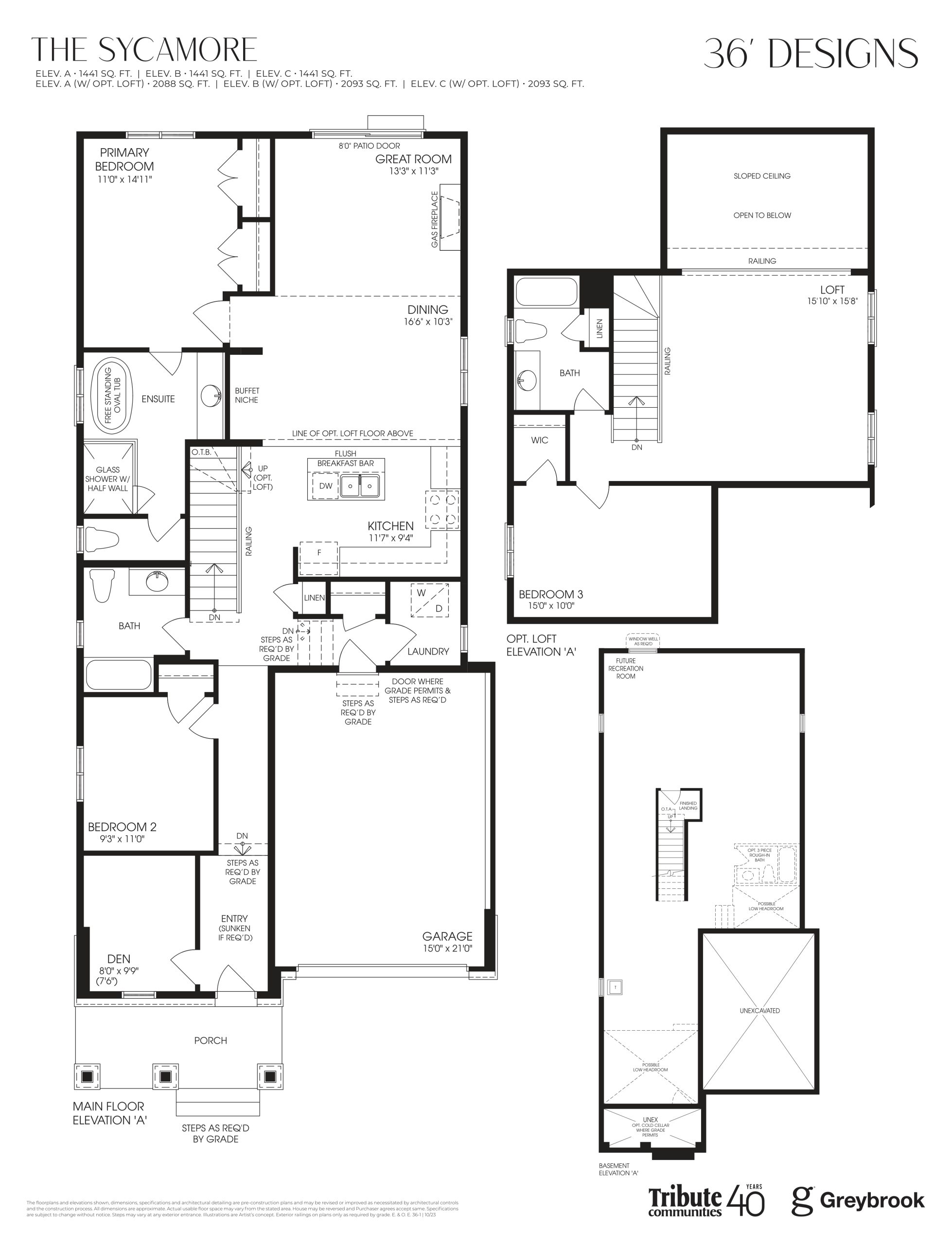 The Sycamore 36' floor plan