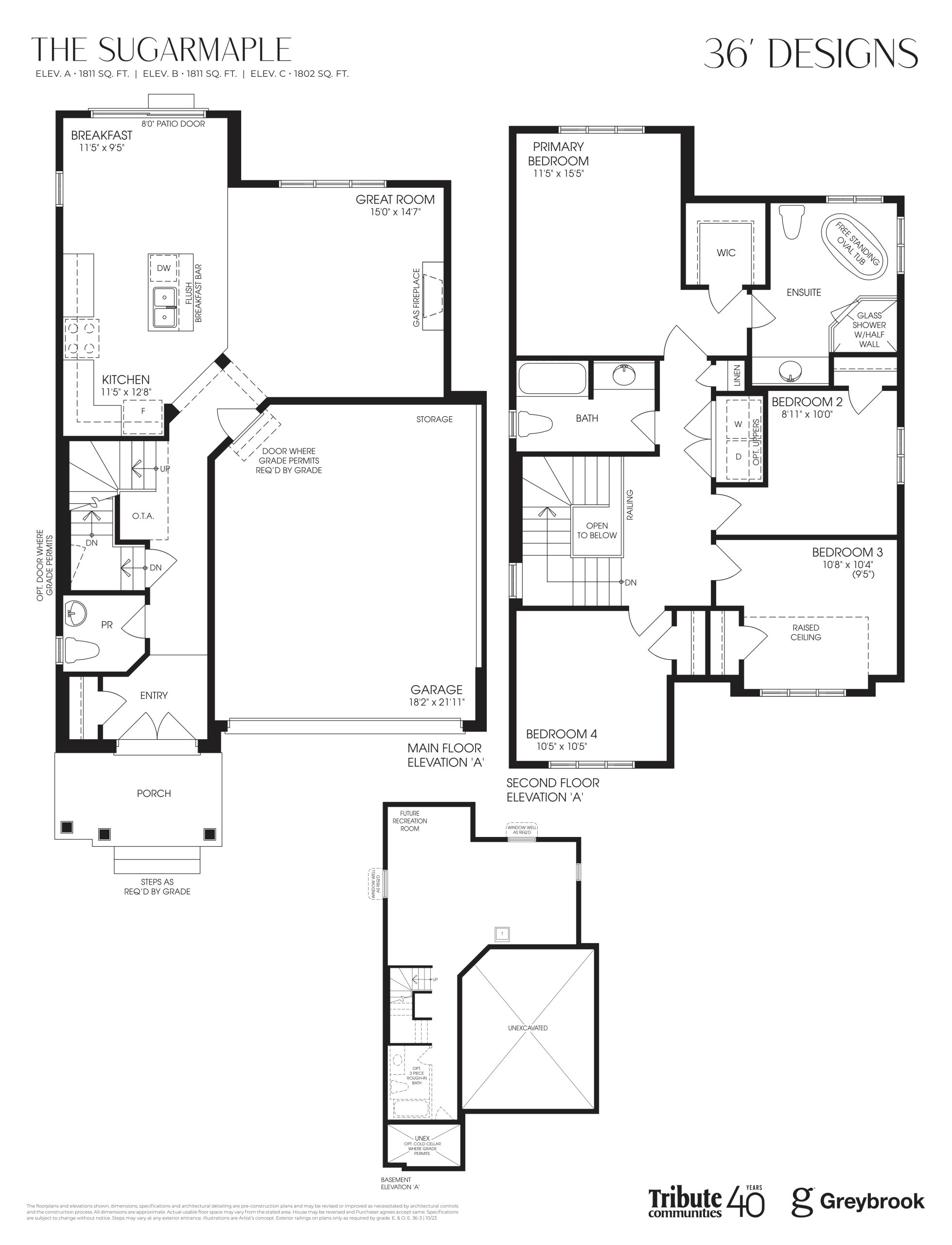 The Sugarmaple 36' floor plan