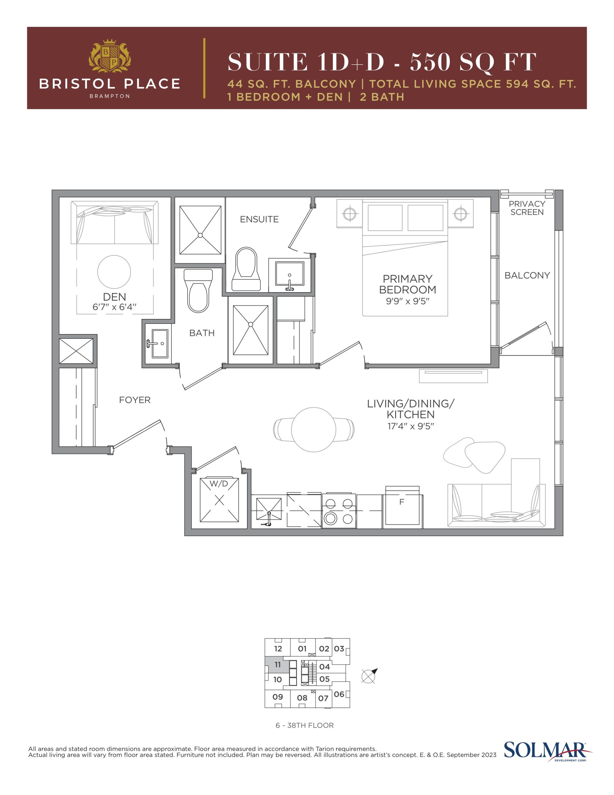 Suite 1D+D floor plan