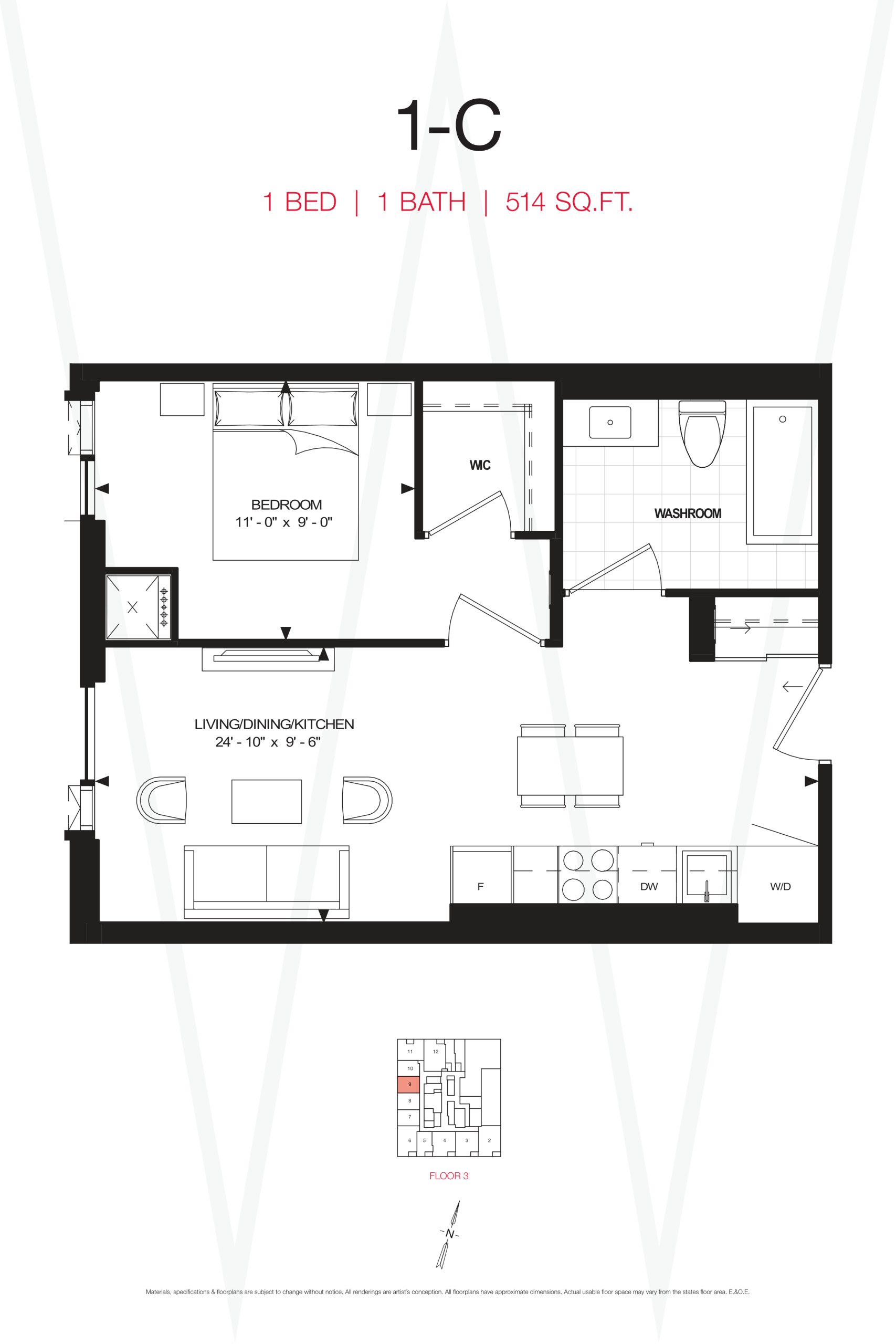 1-C floor plan