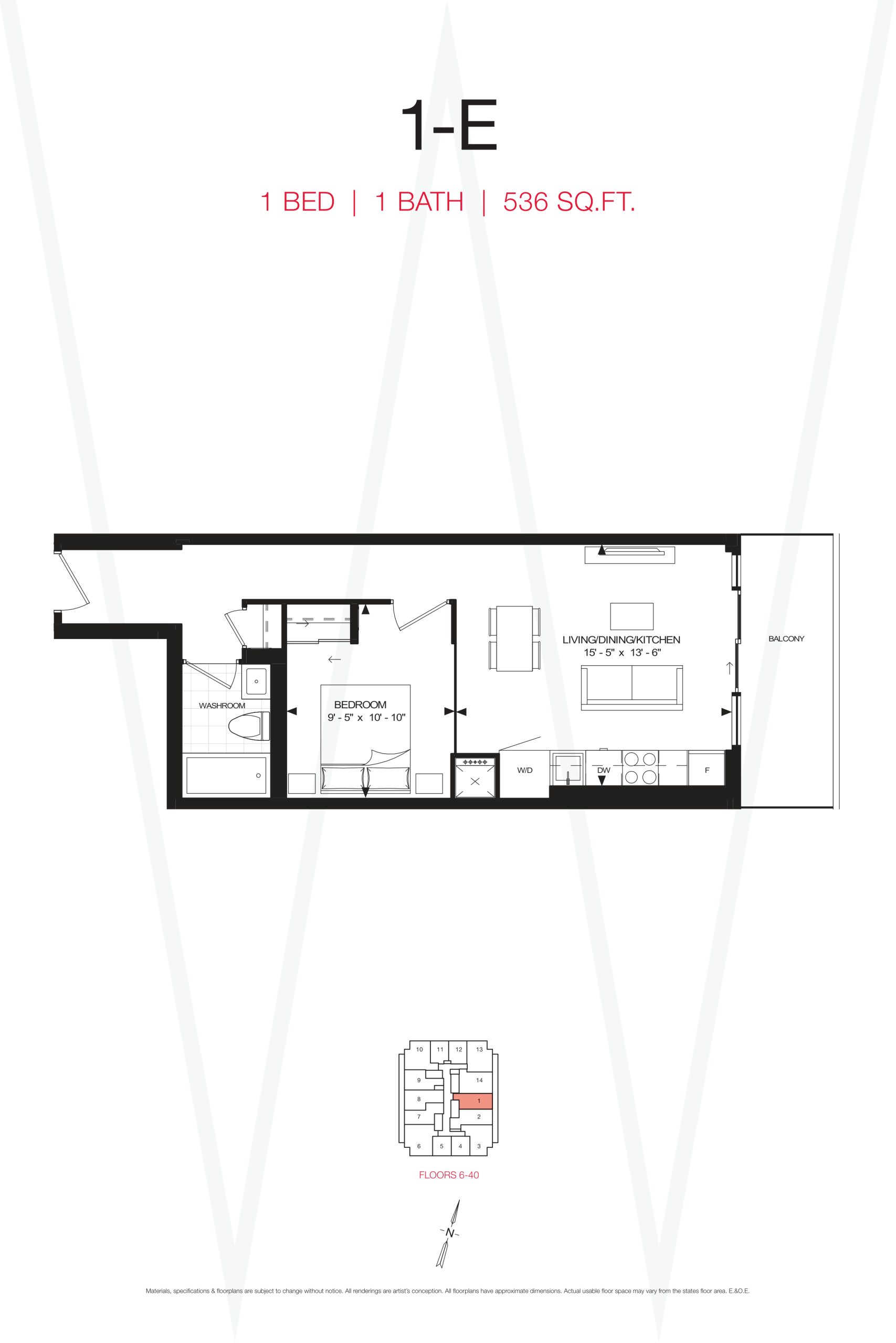 1-E floor plan