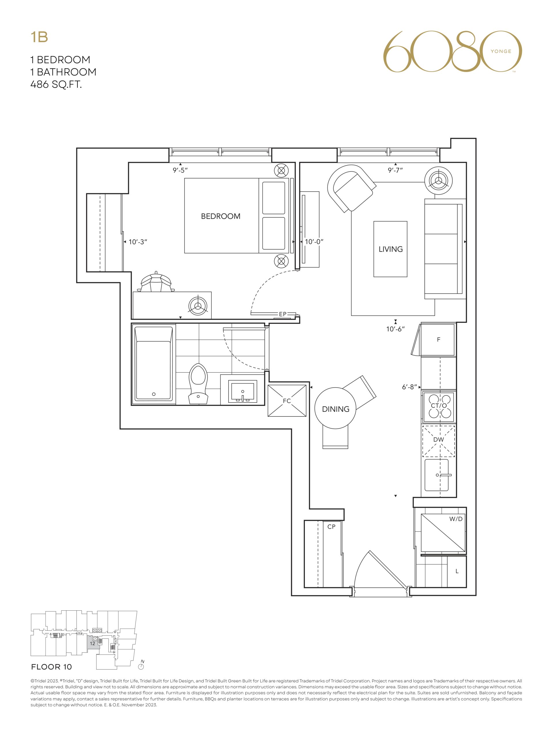 1B floor plan